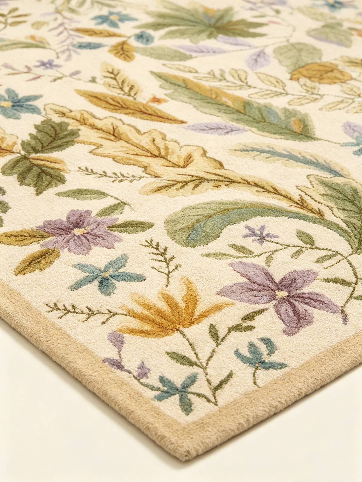 Botanical Floral Hand-Tufted Wool Blend Area Rug