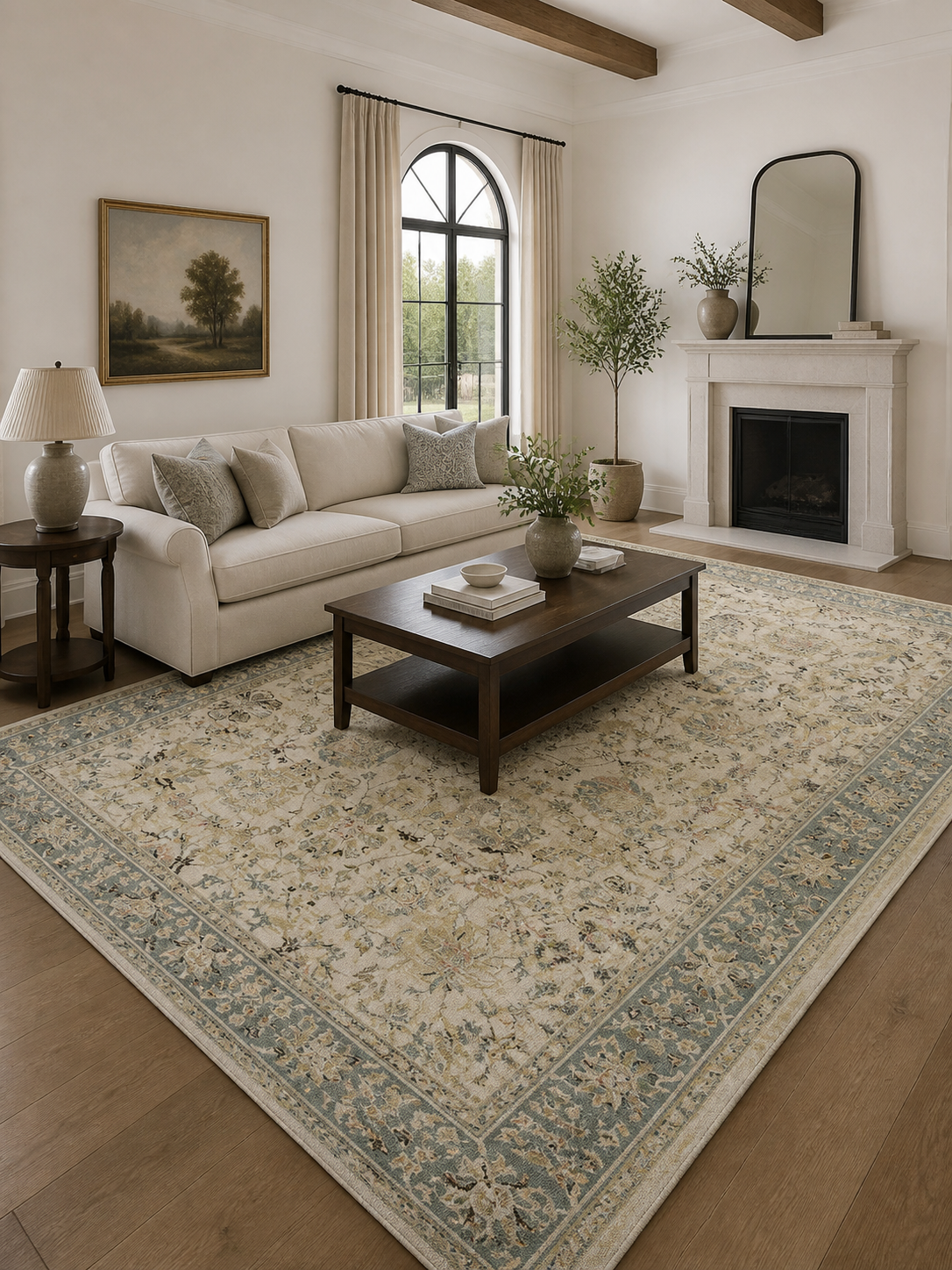Vintage Persian Floral Area Rug