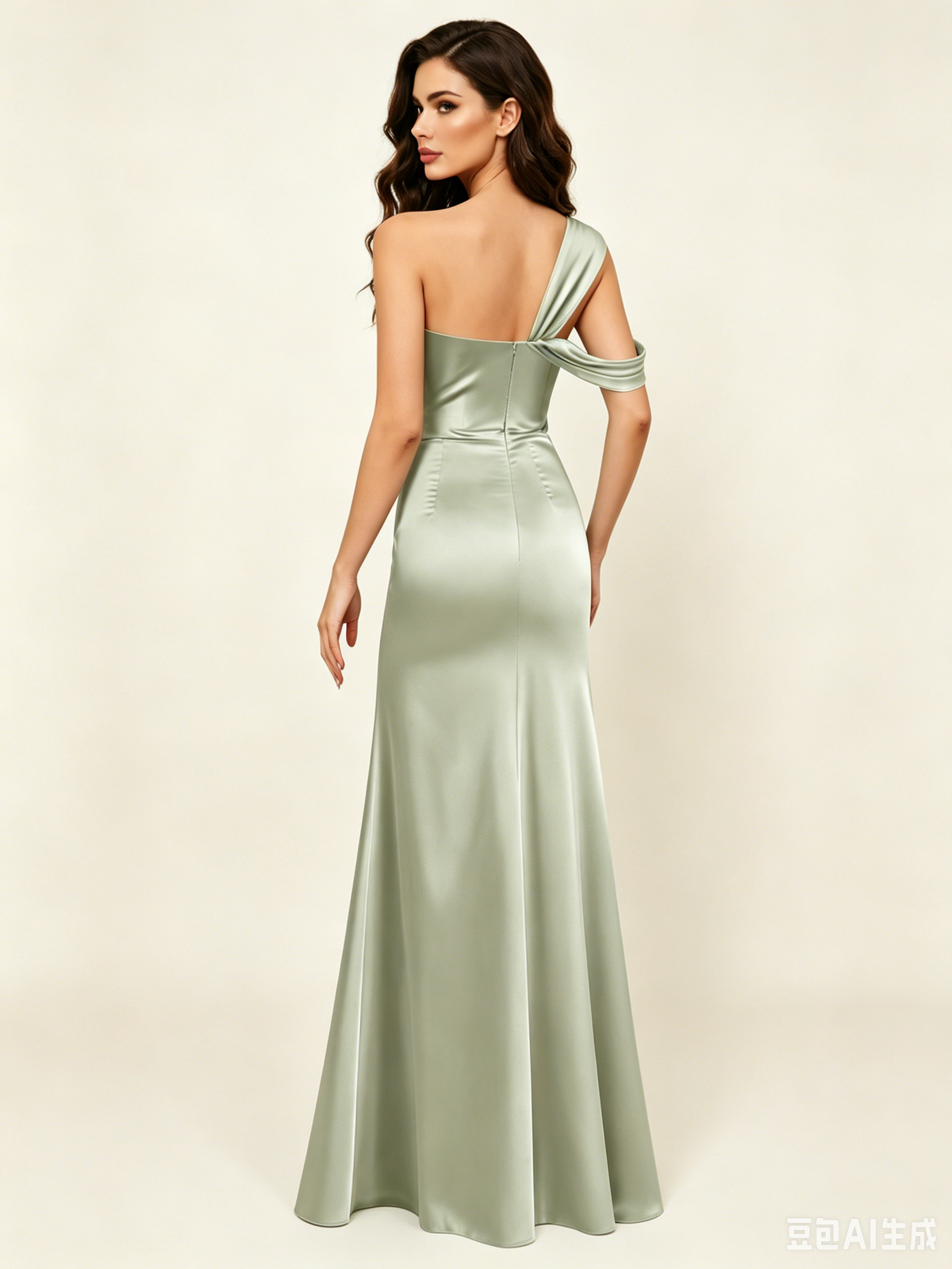 Satin One Shoulder Mermaid Bridesmaid Dress