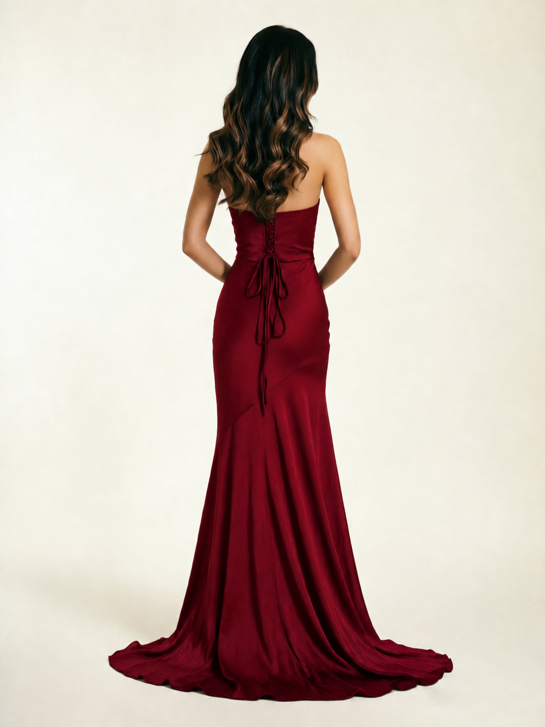 Neckline deep V sequined floor-length evening dress
