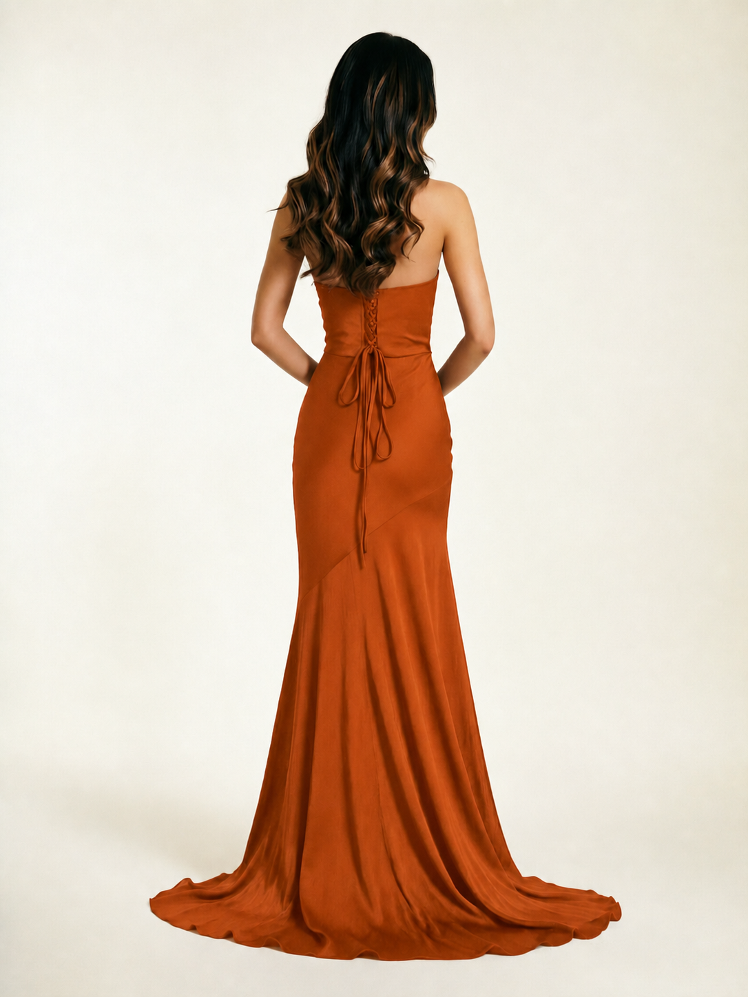 Neckline deep V sequined floor-length evening dress