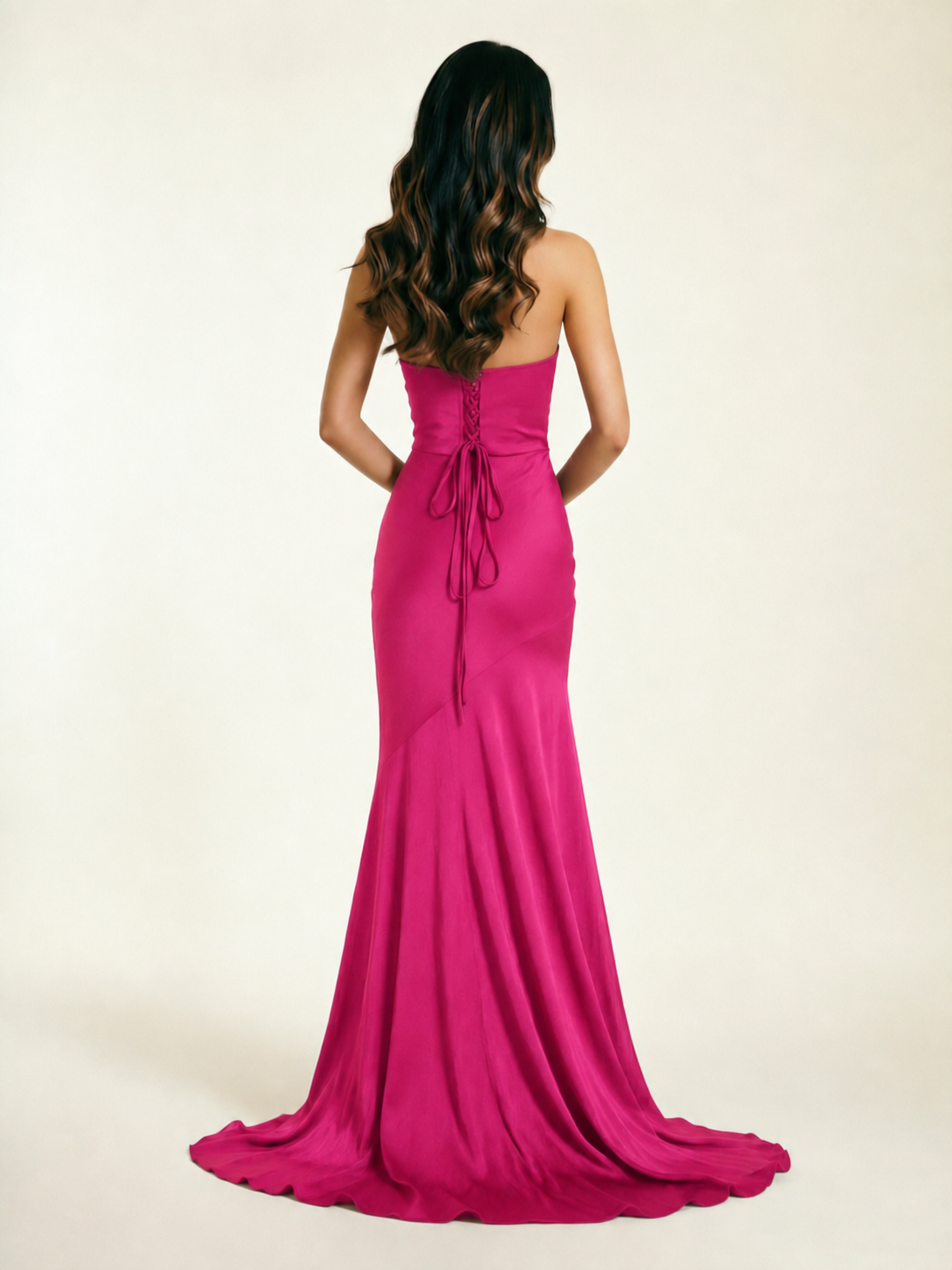 Neckline deep V sequined floor-length evening dress