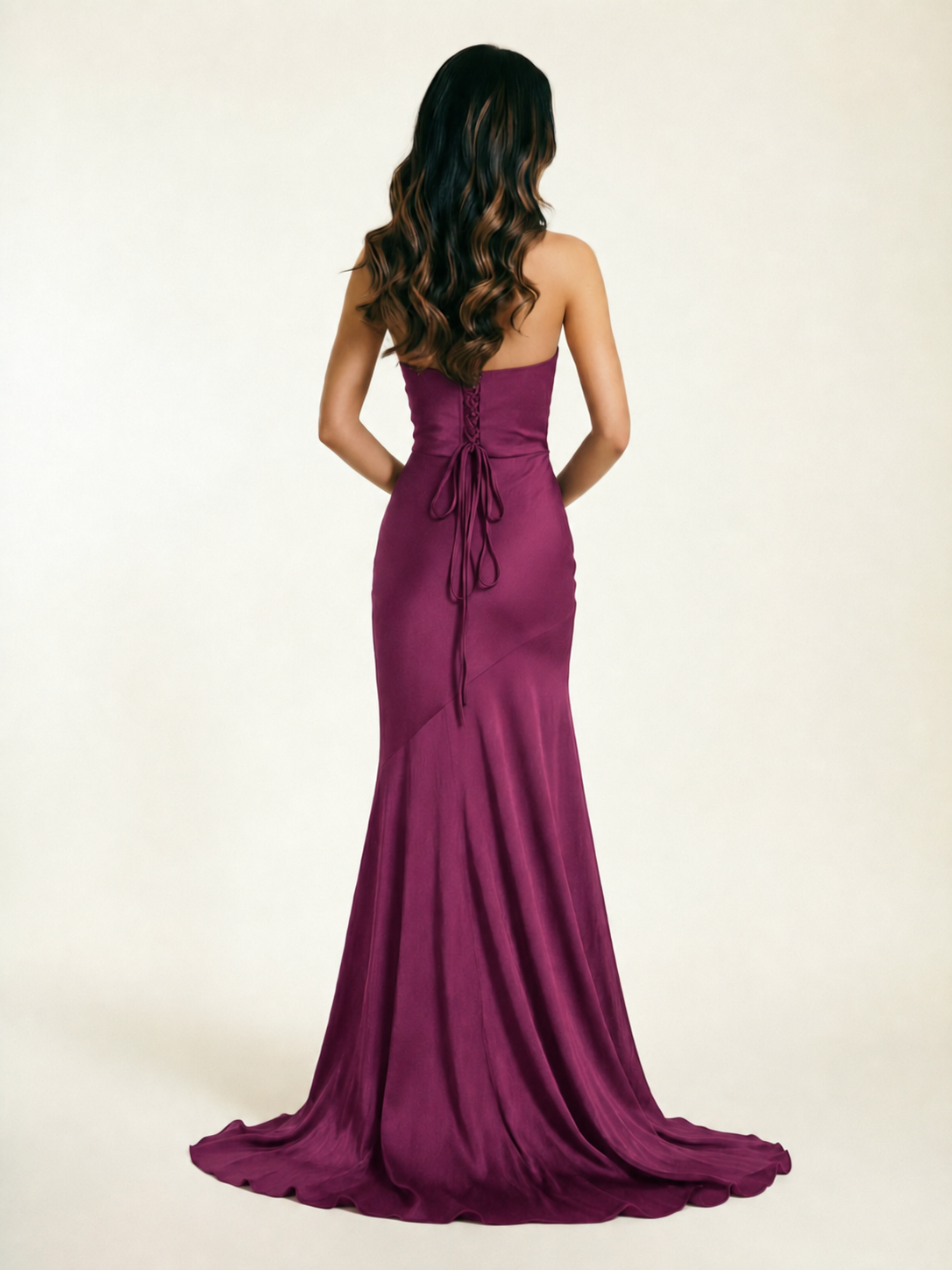 Neckline deep V sequined floor-length evening dress
