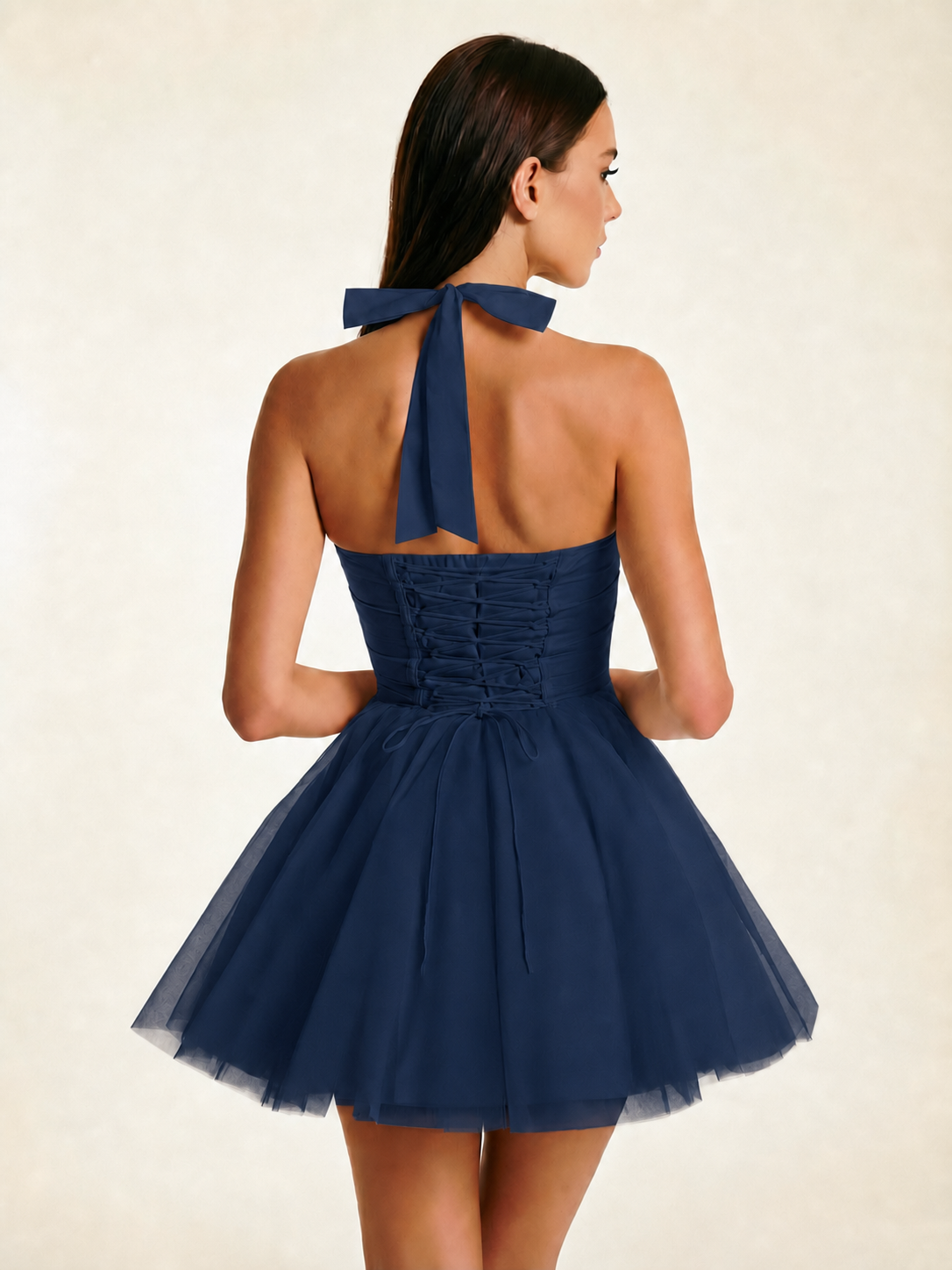 Halter Corset Tulle Mini Dress