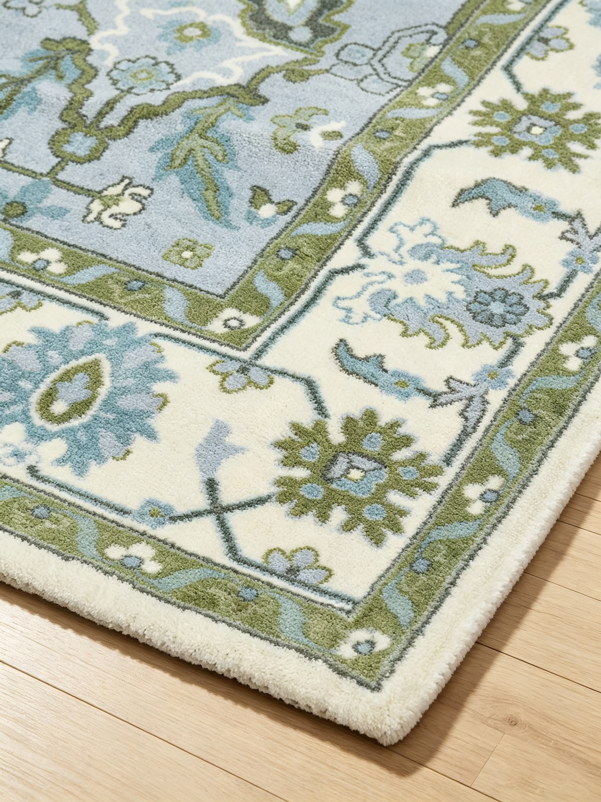 Oriental Floral Short‑Pile Non‑Slip Area Rug