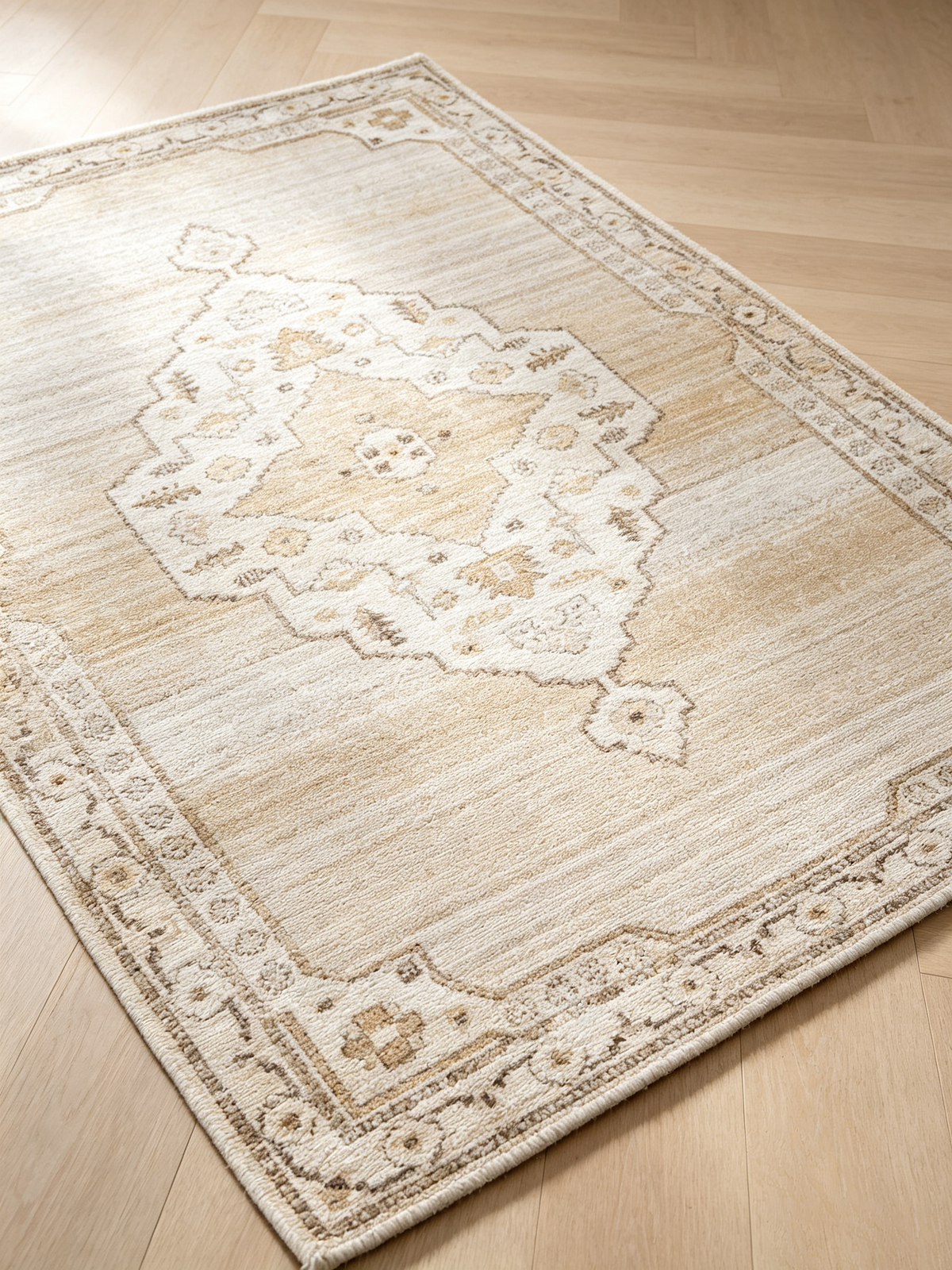 Oriental Medallion Low Pile Area Rug
