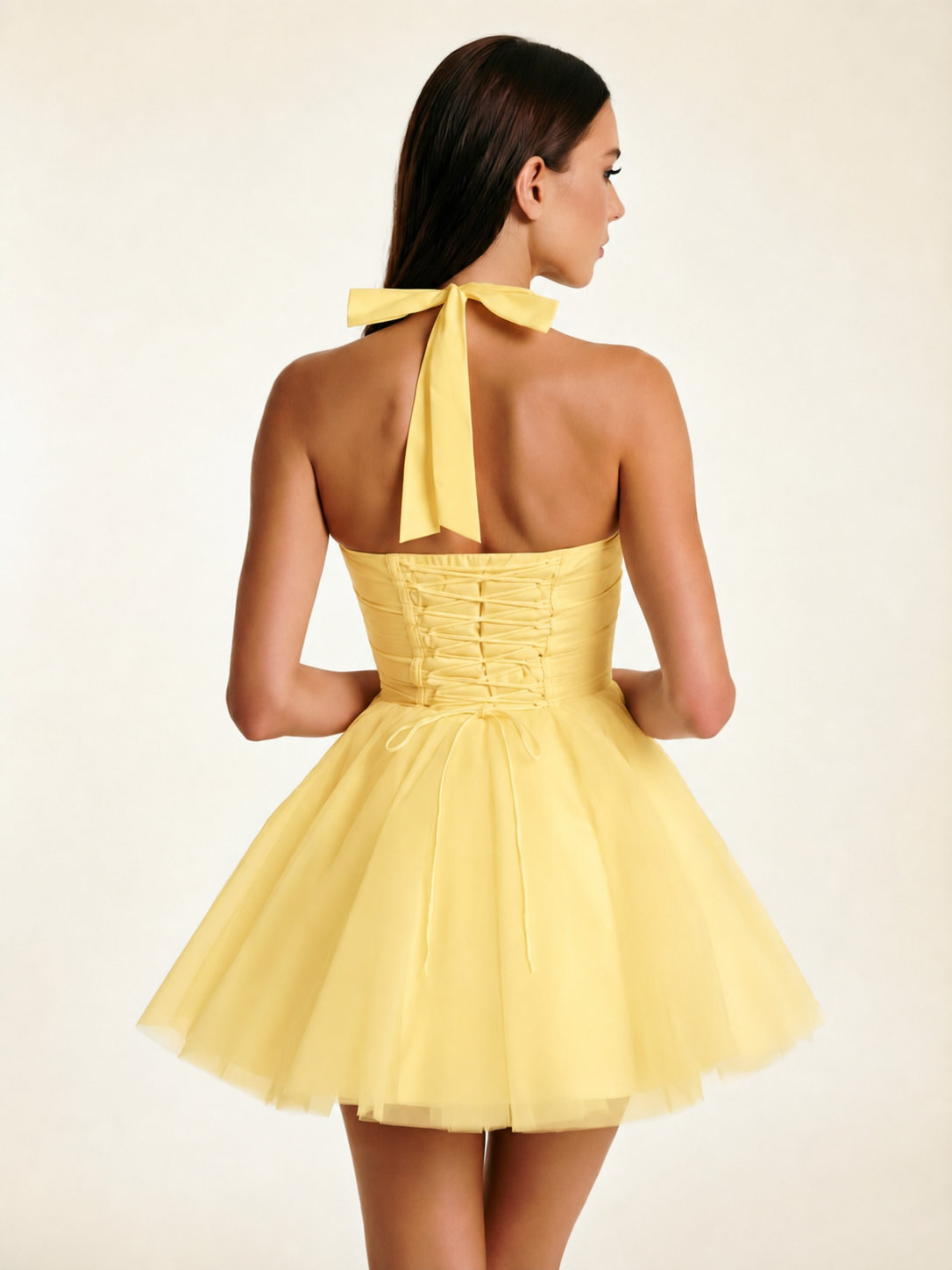 Halter Corset Tulle Mini Dress