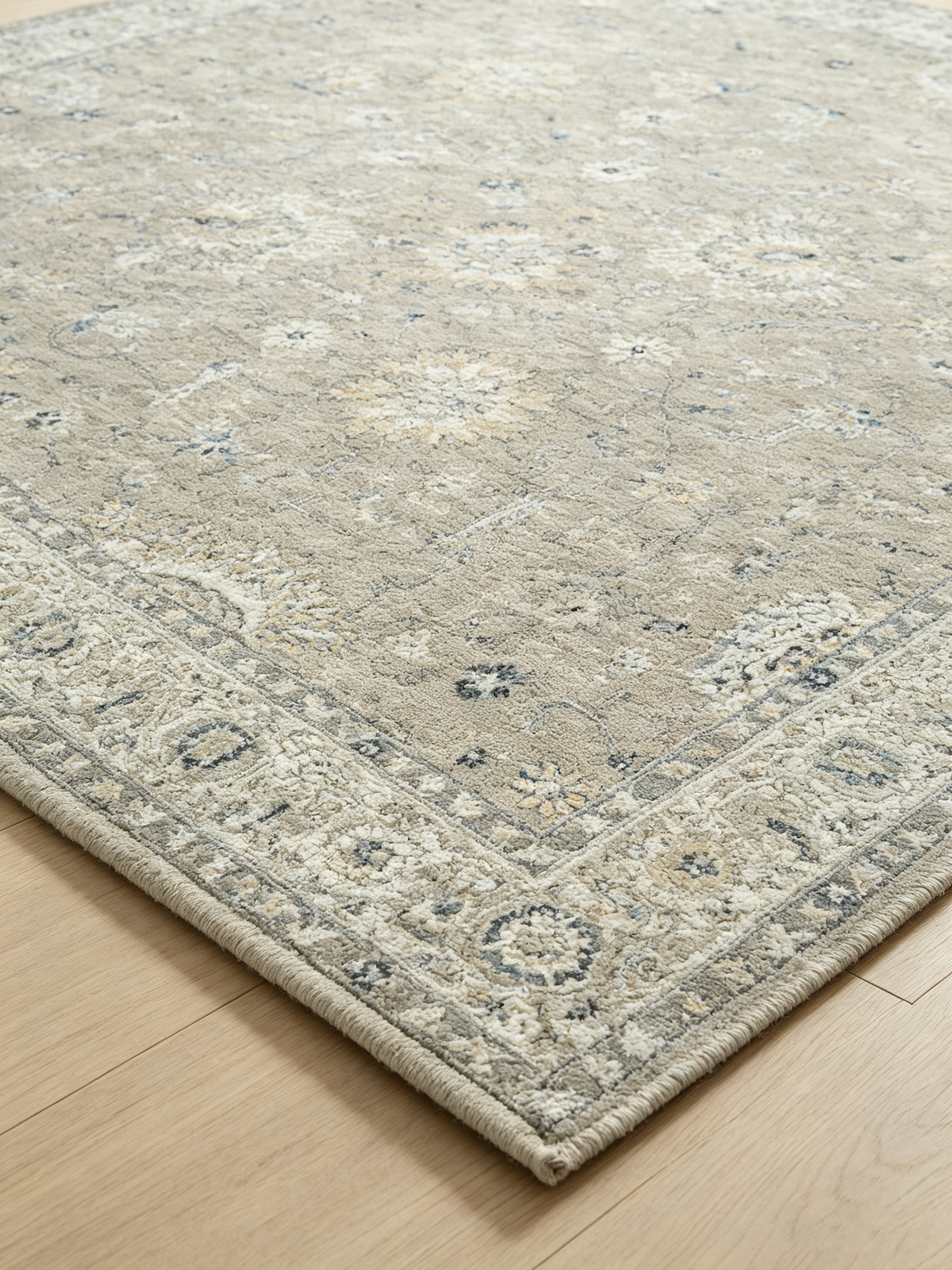 Muted Antique‑Style Floral Area Rug