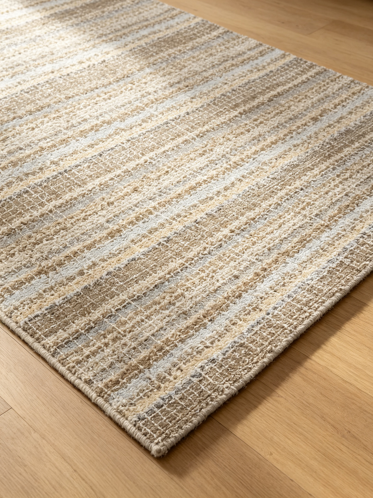 Modern Textured Striped Minimalist  Area Rug