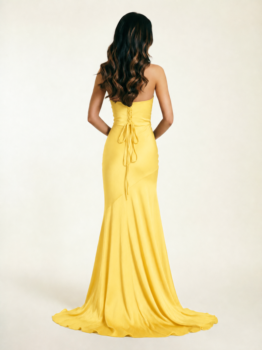 Neckline deep V sequined floor-length evening dress
