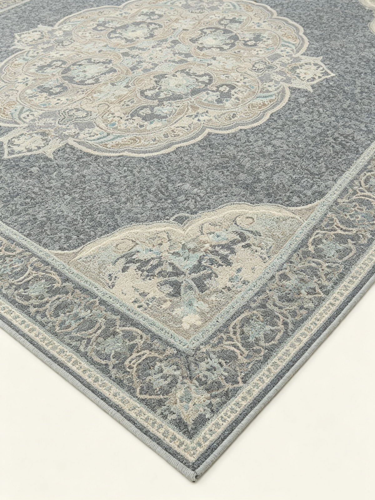 Medallion Washable Low Pile Area Rug