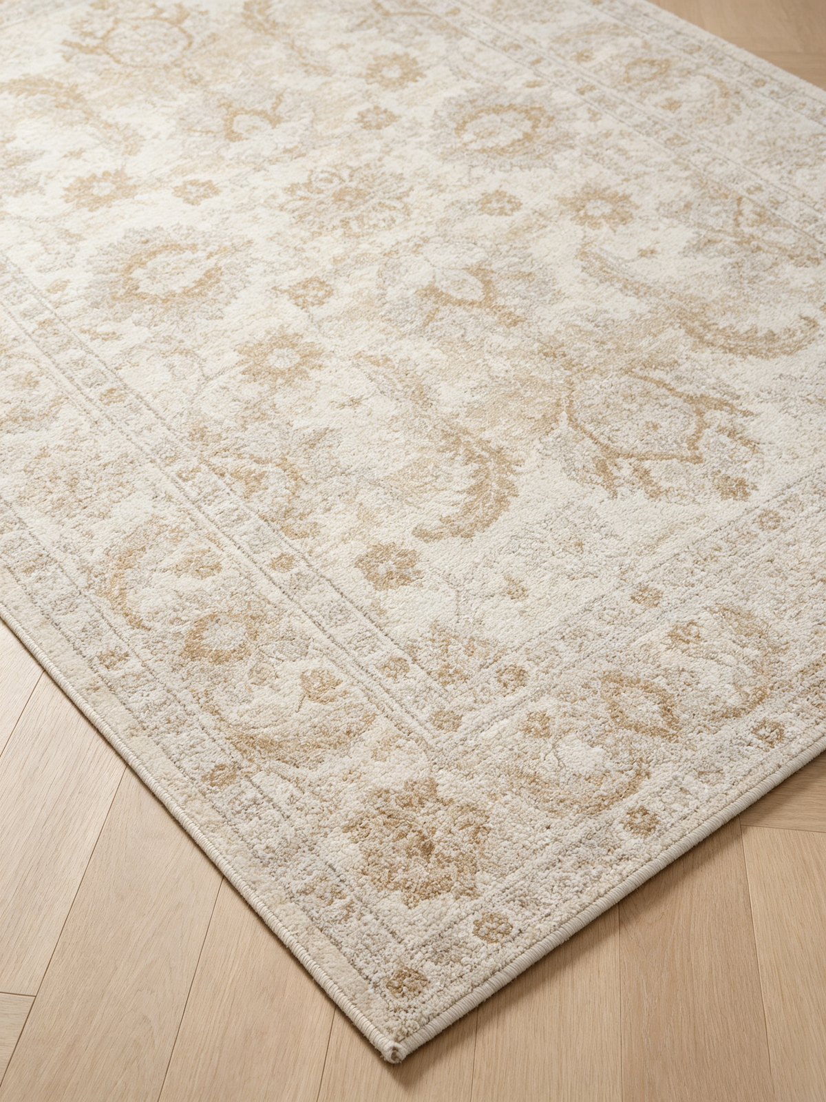Vintage Distressed Oriental Medallion Area Rug