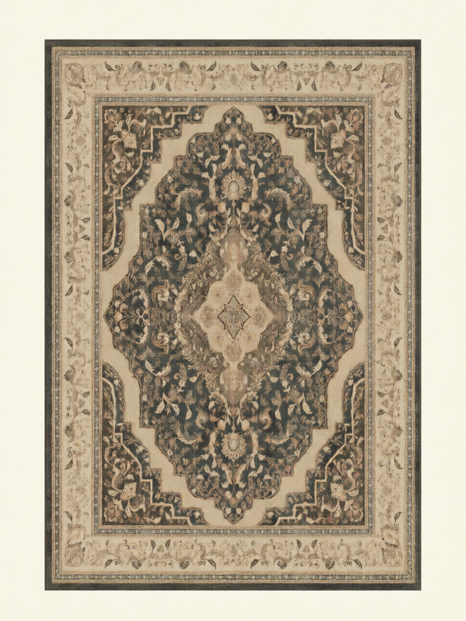 Vintage Oriental Medallion Washable Area Rug