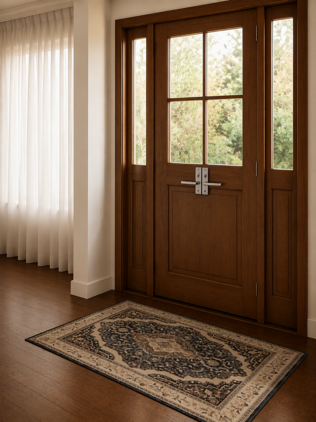 Vintage Oriental Medallion Washable Area Rug