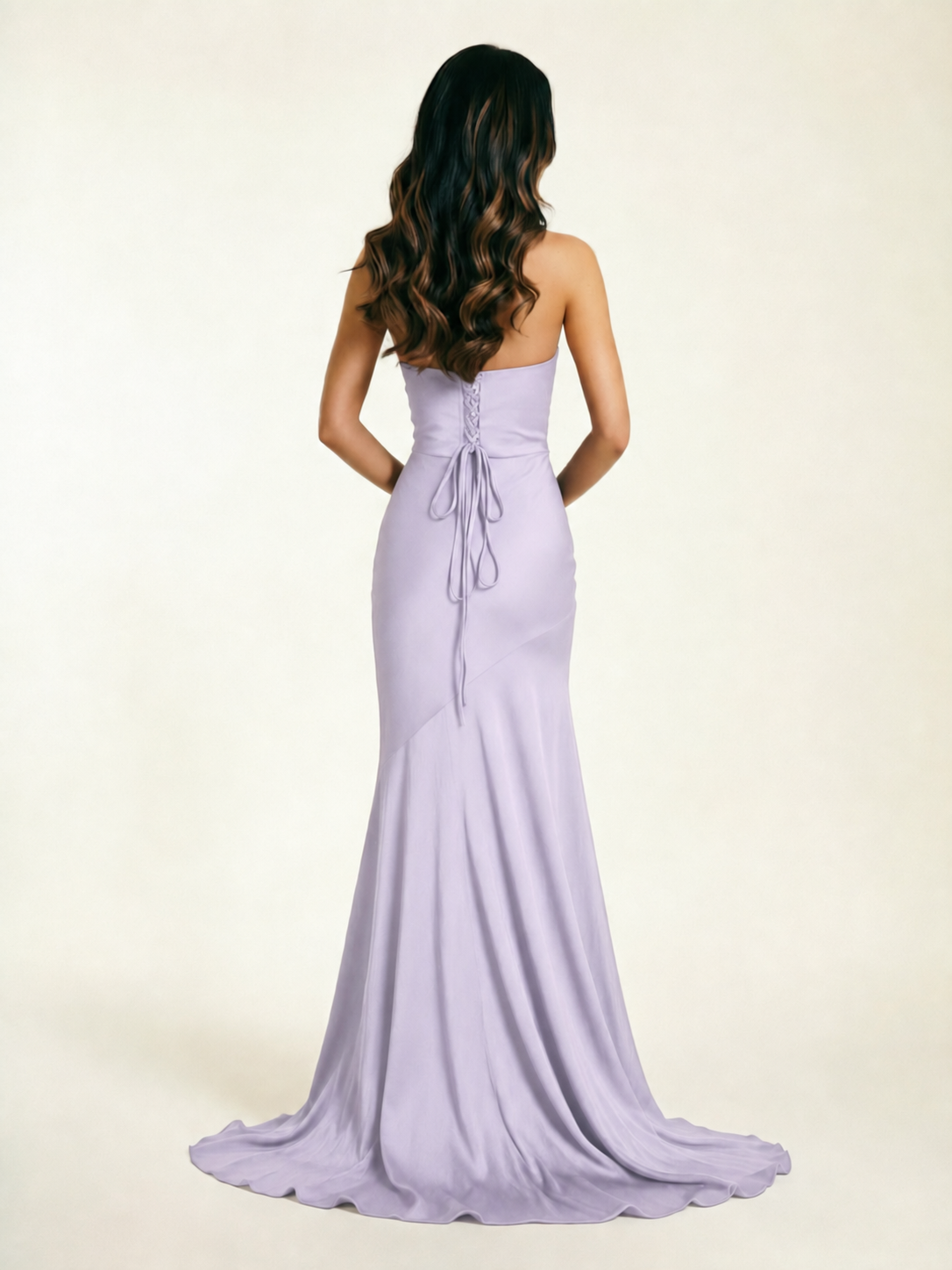 Neckline deep V sequined floor-length evening dress