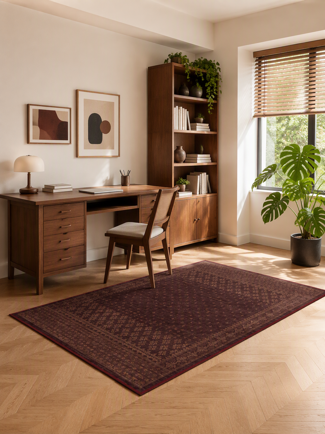 Geometric Low Pile Area Rug