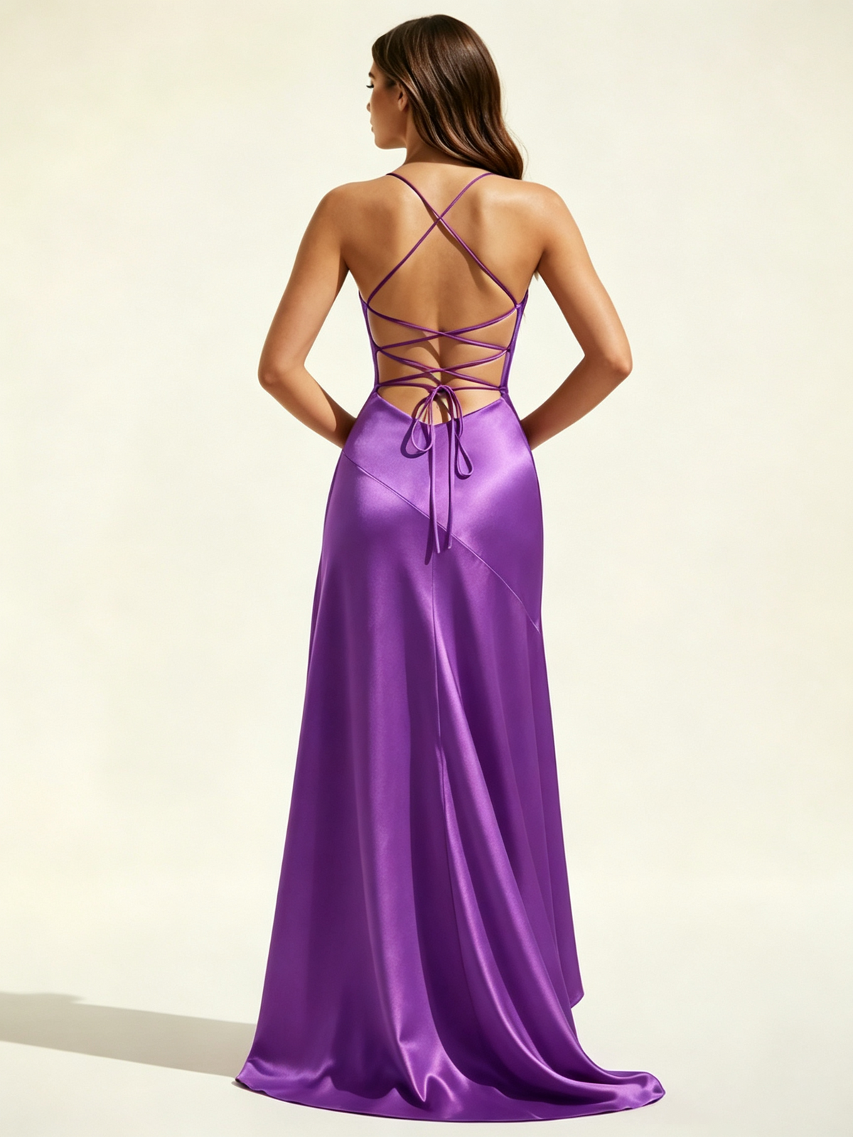 Lace-edged high-waisted strapless backless dress with pleated hem