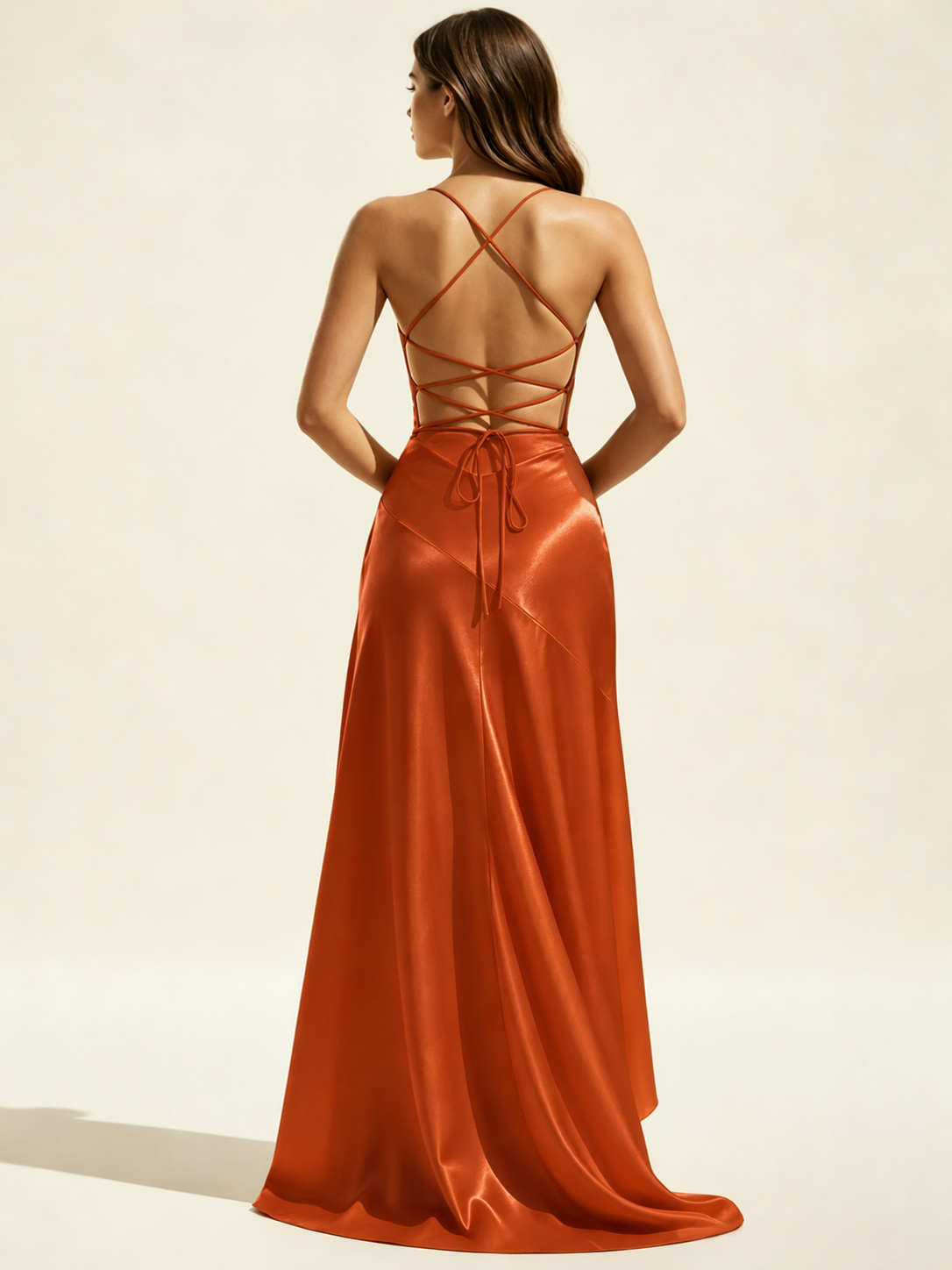 Lace-edged high-waisted strapless backless dress with pleated hem