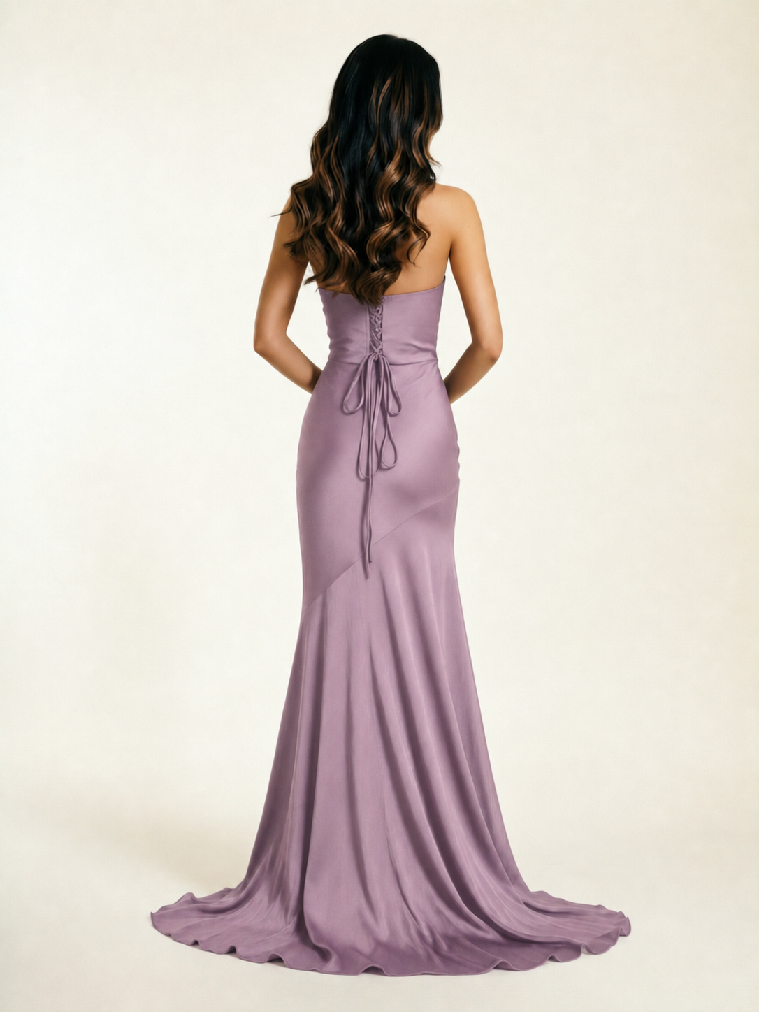 Neckline deep V sequined floor-length evening dress