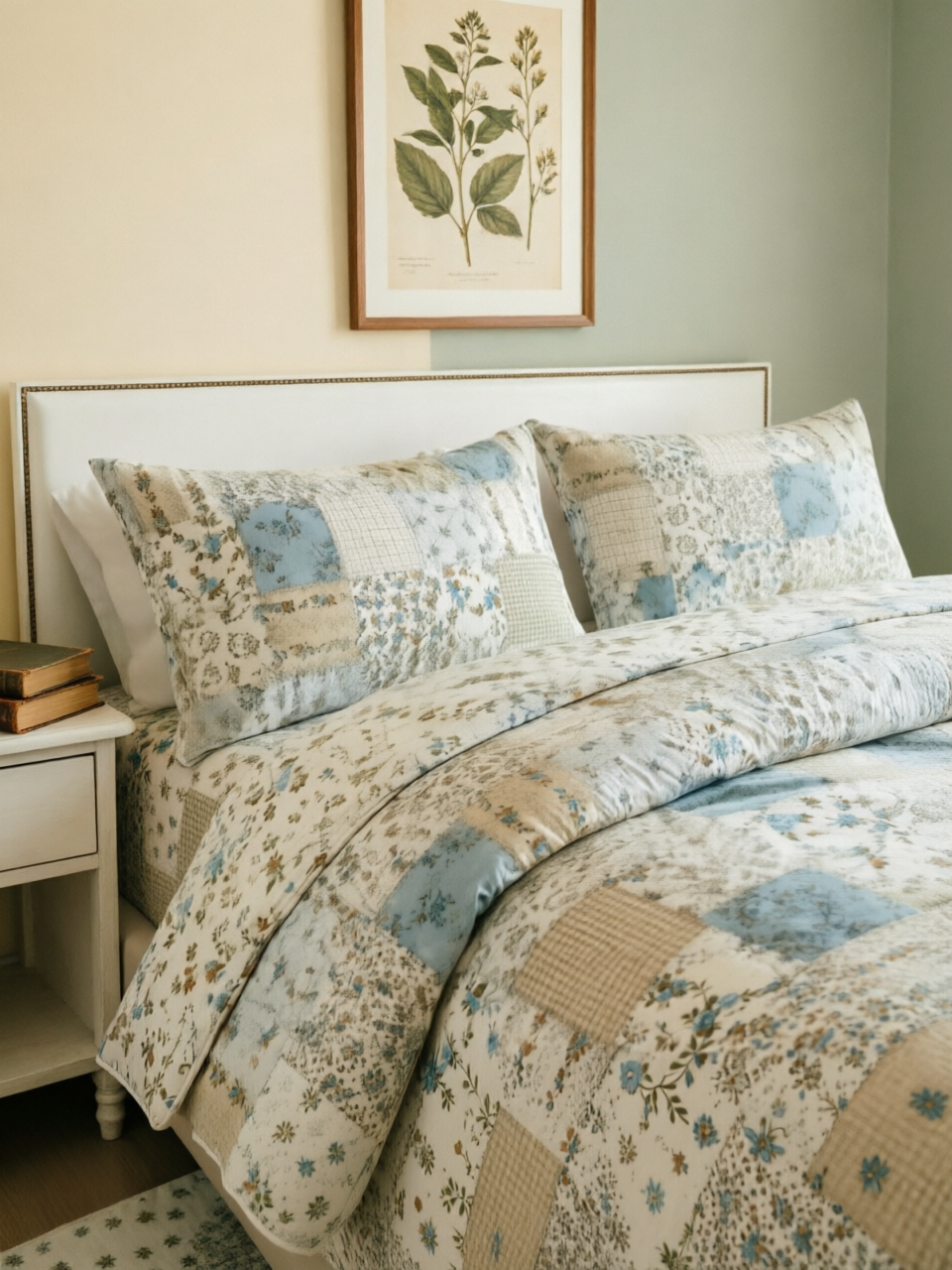 Patchwork Floral Pure Cotton 5‑Piece Pure Cotton Bedding Set