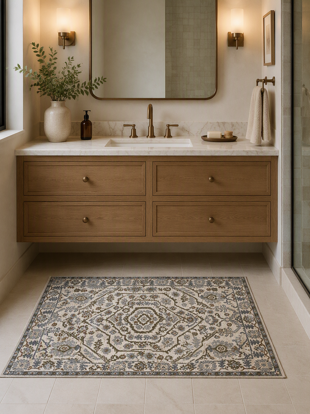 Vintage Oriental Medallion Area Rug