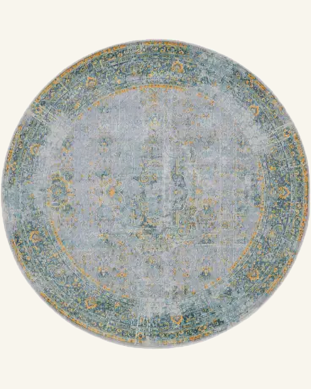 Distressed Oriental Vintage Round Area Rug