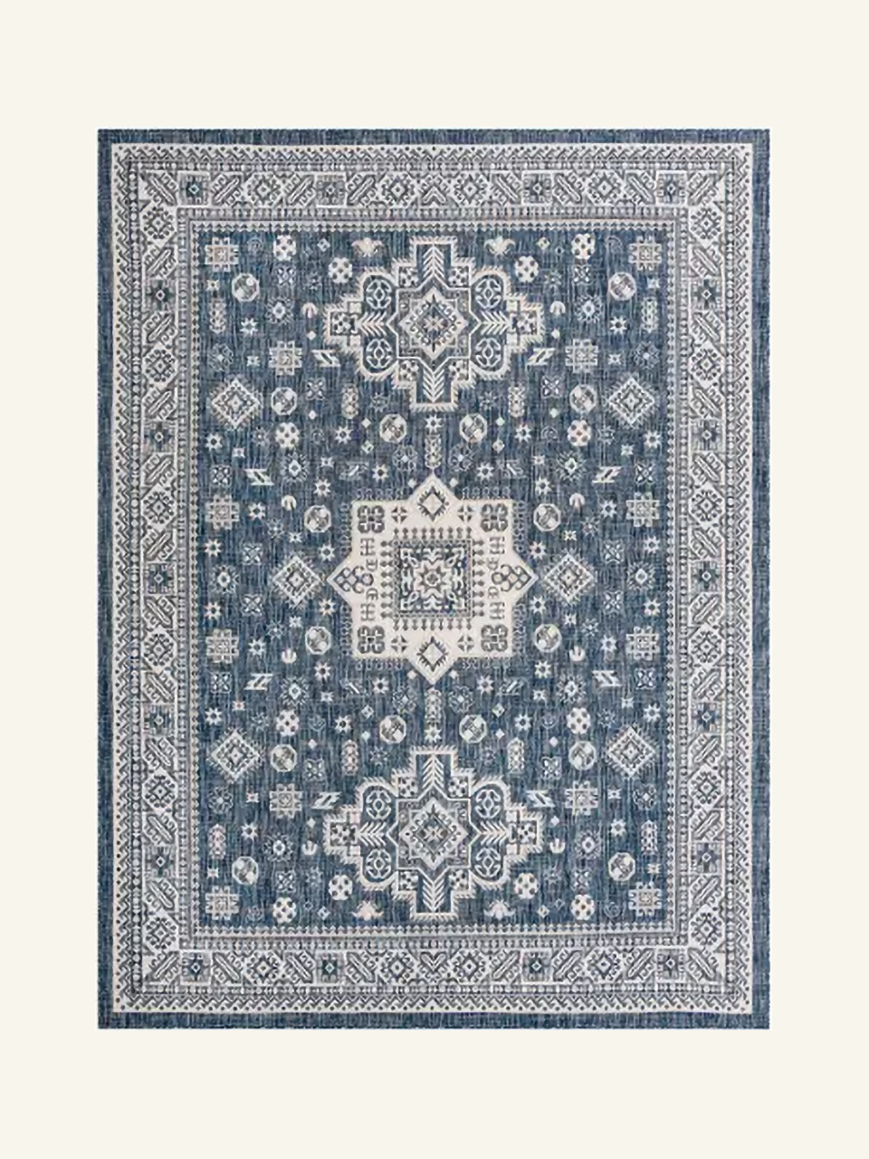 Blue Vintage Medallion Tribal‑Inspired Area Rug