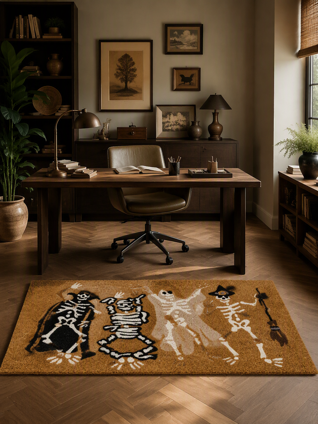 Halloween Skeleton Dance Coir Doormat