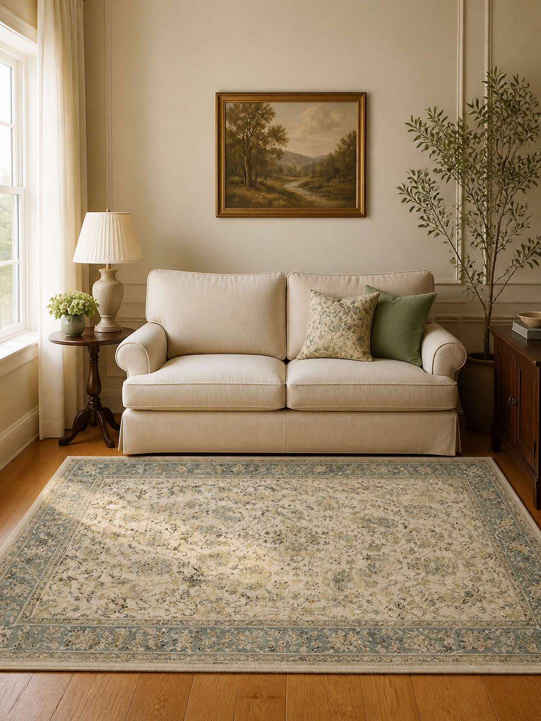 Vintage Persian Floral Area Rug