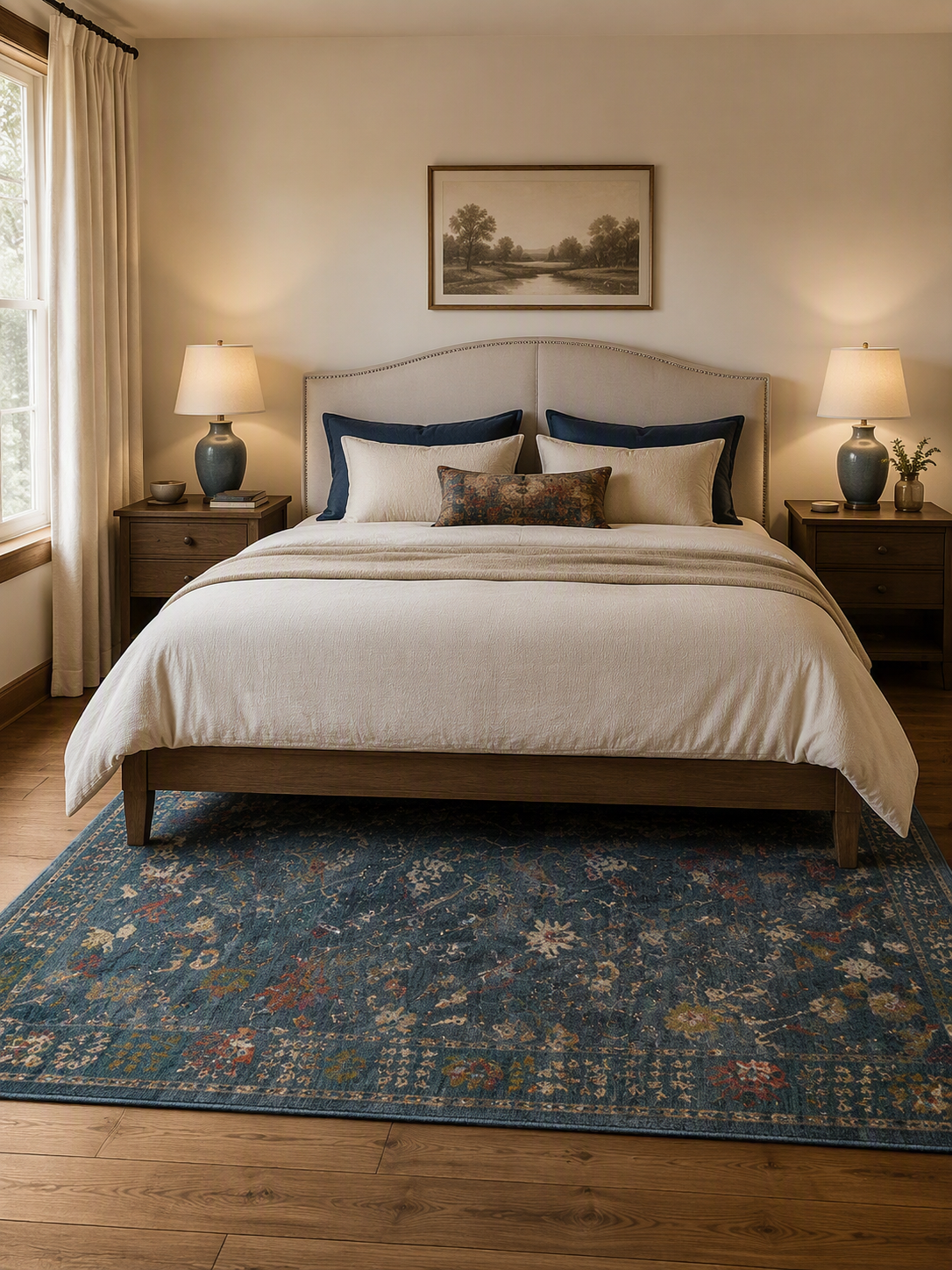 Distressed Vintage Floral Oriental Area Rug