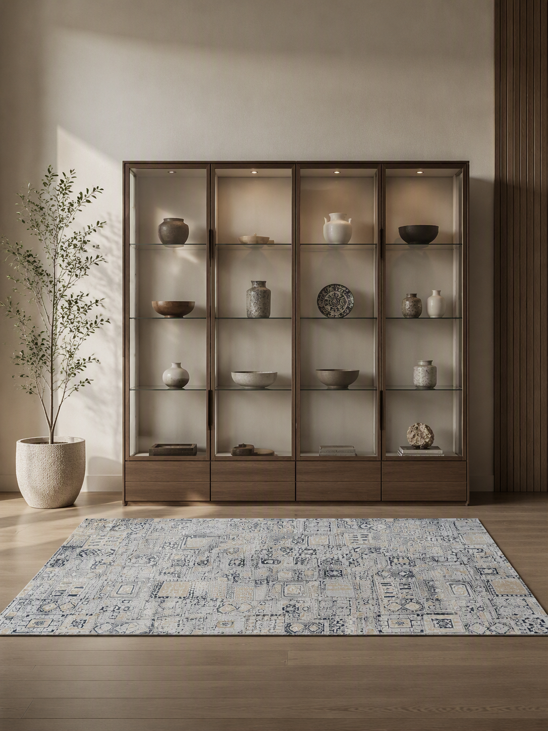 Boho Patchwork Geometric Area Rug