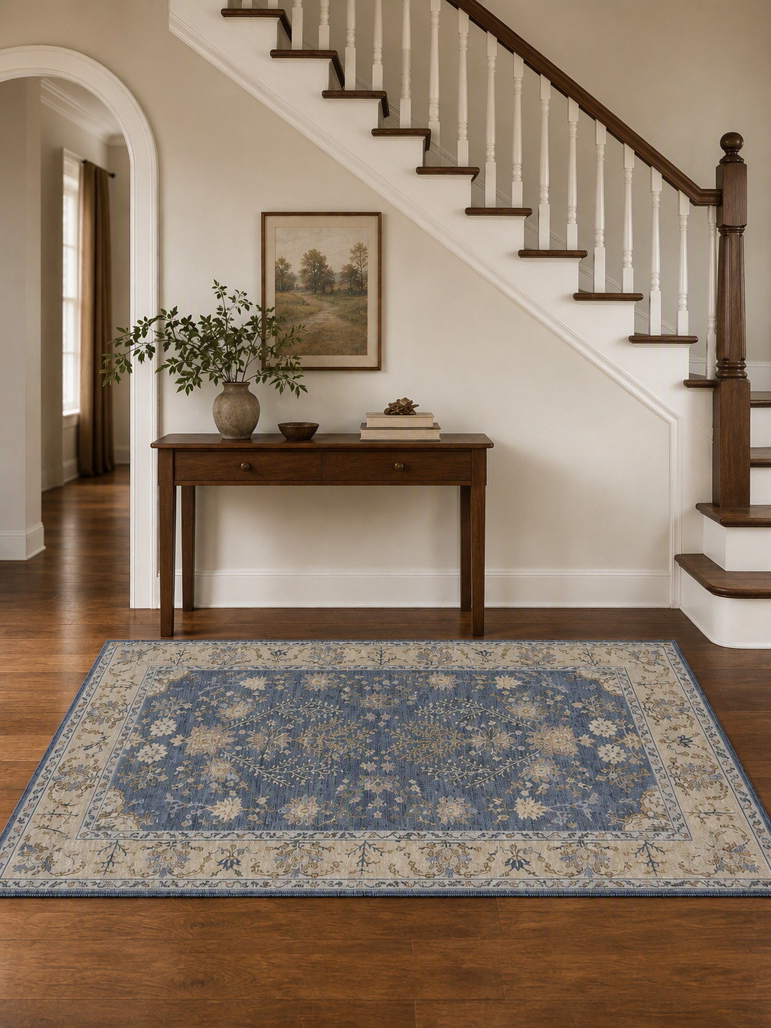 Classic Oriental Floral Woven Area Rug