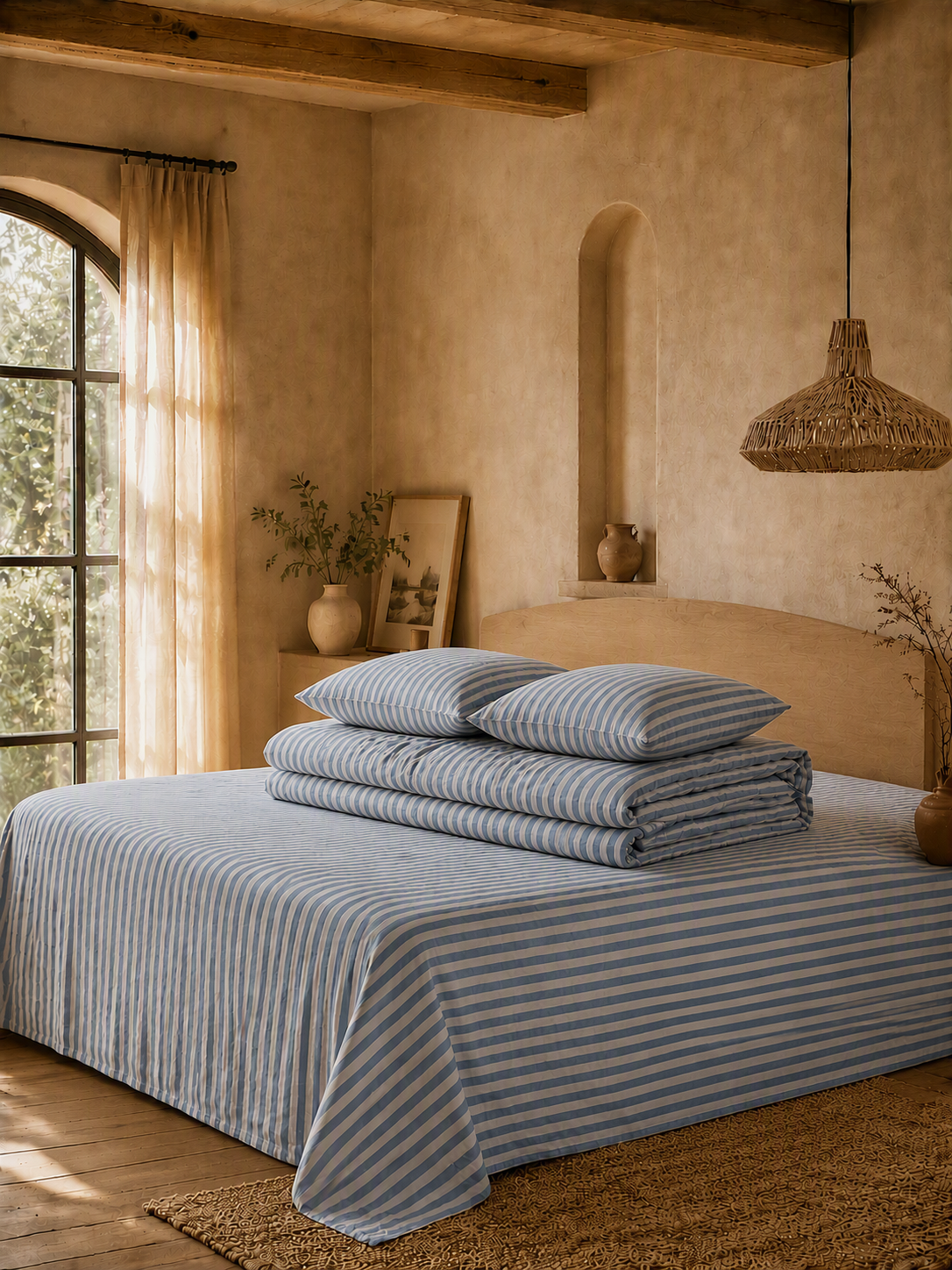 Classic Striped Pure Cotton Bedding Set