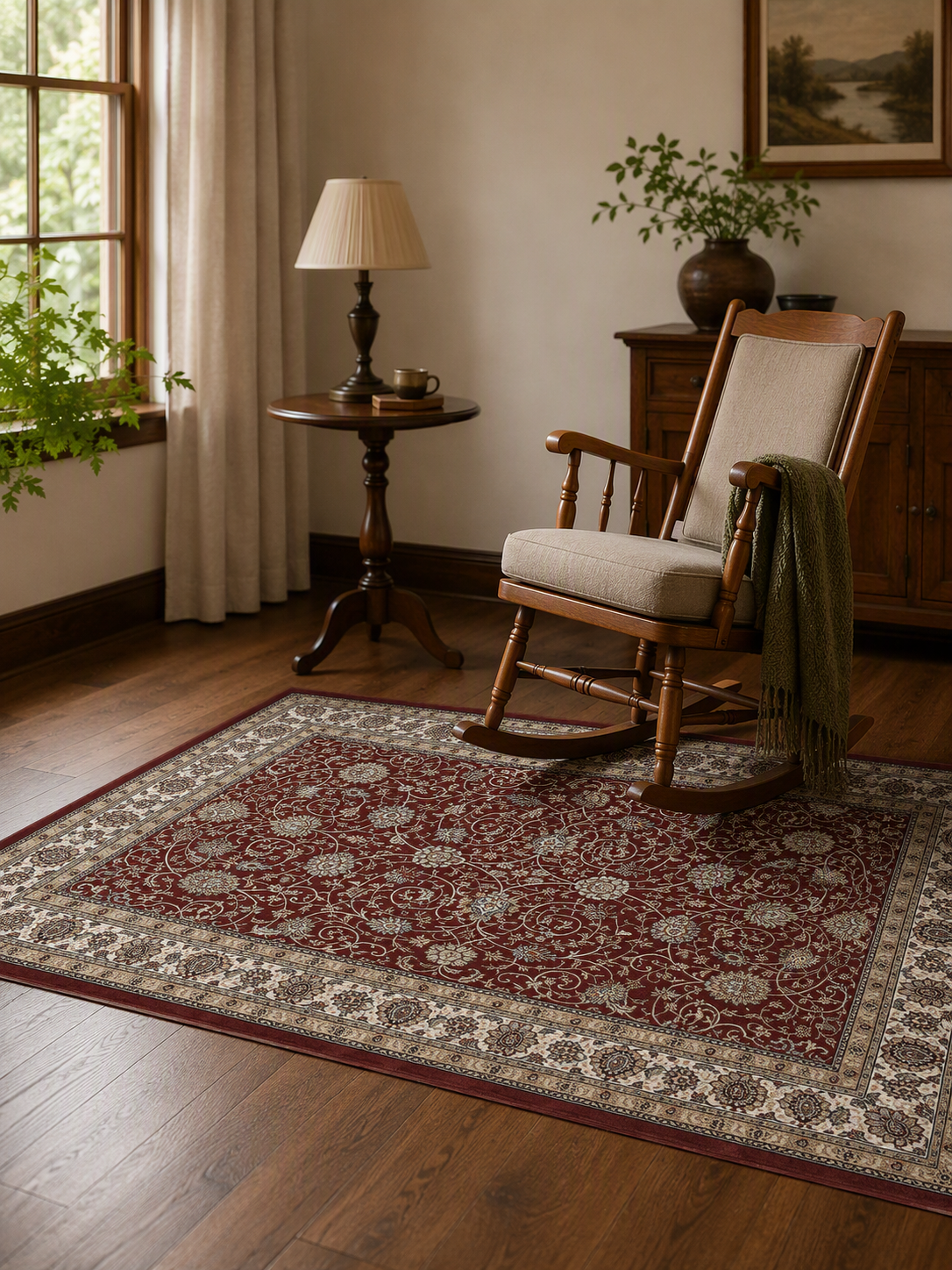Classic Persian Floral Non‑Slip Area Rug