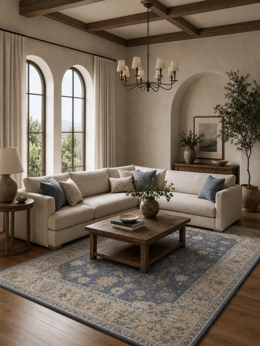 Classic Oriental Floral Woven Area Rug