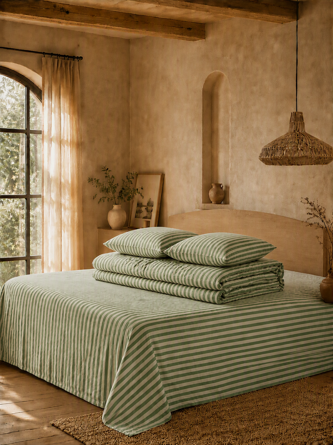 Classic Striped Pure Cotton Bedding Set
