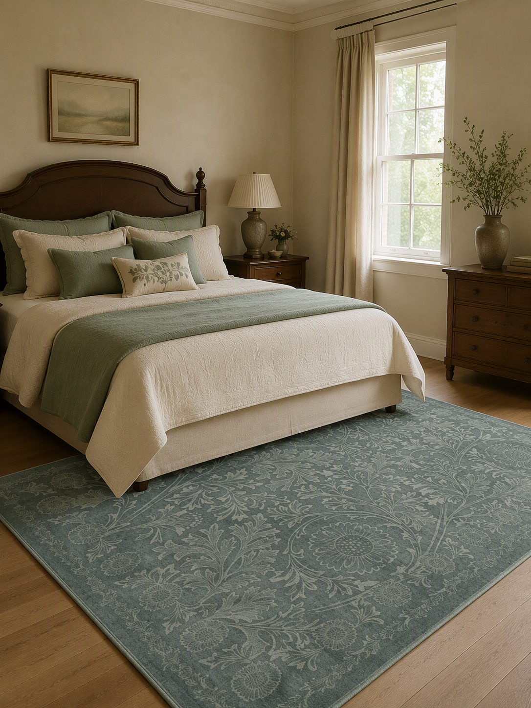 Botanical Floral Area Rug