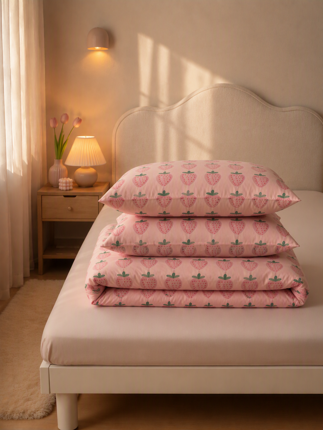 Pink Strawberry 3-Piece Comforter Set