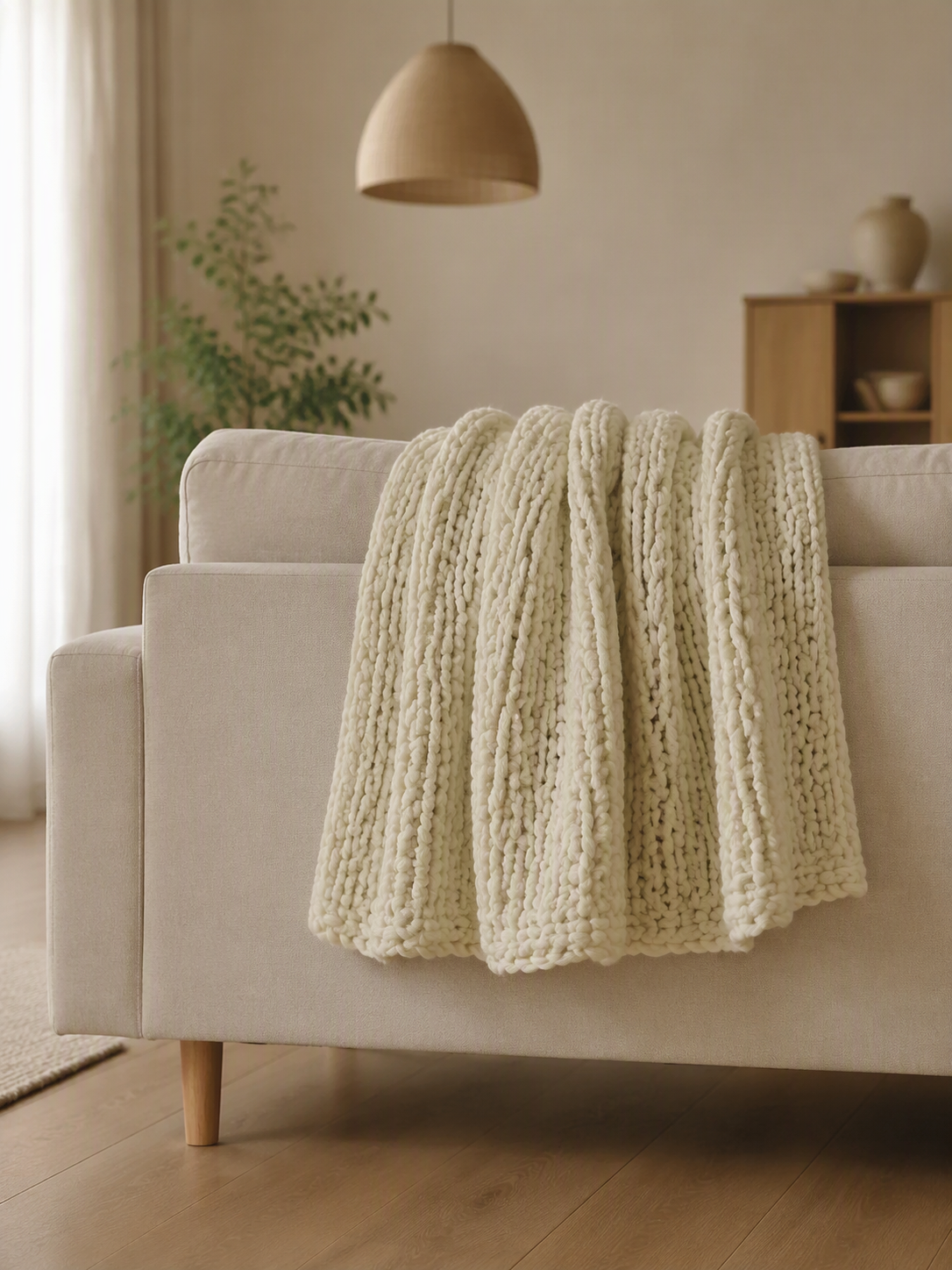 Chunky Knit Throw Cozy Blanket