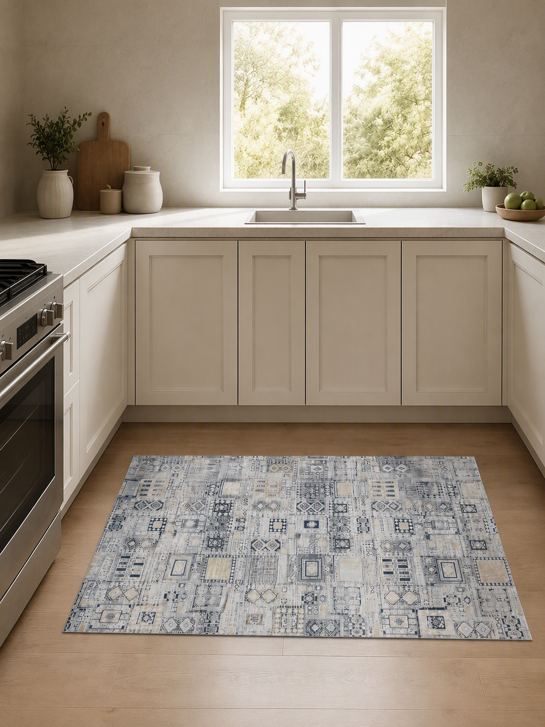 Boho Patchwork Geometric Area Rug