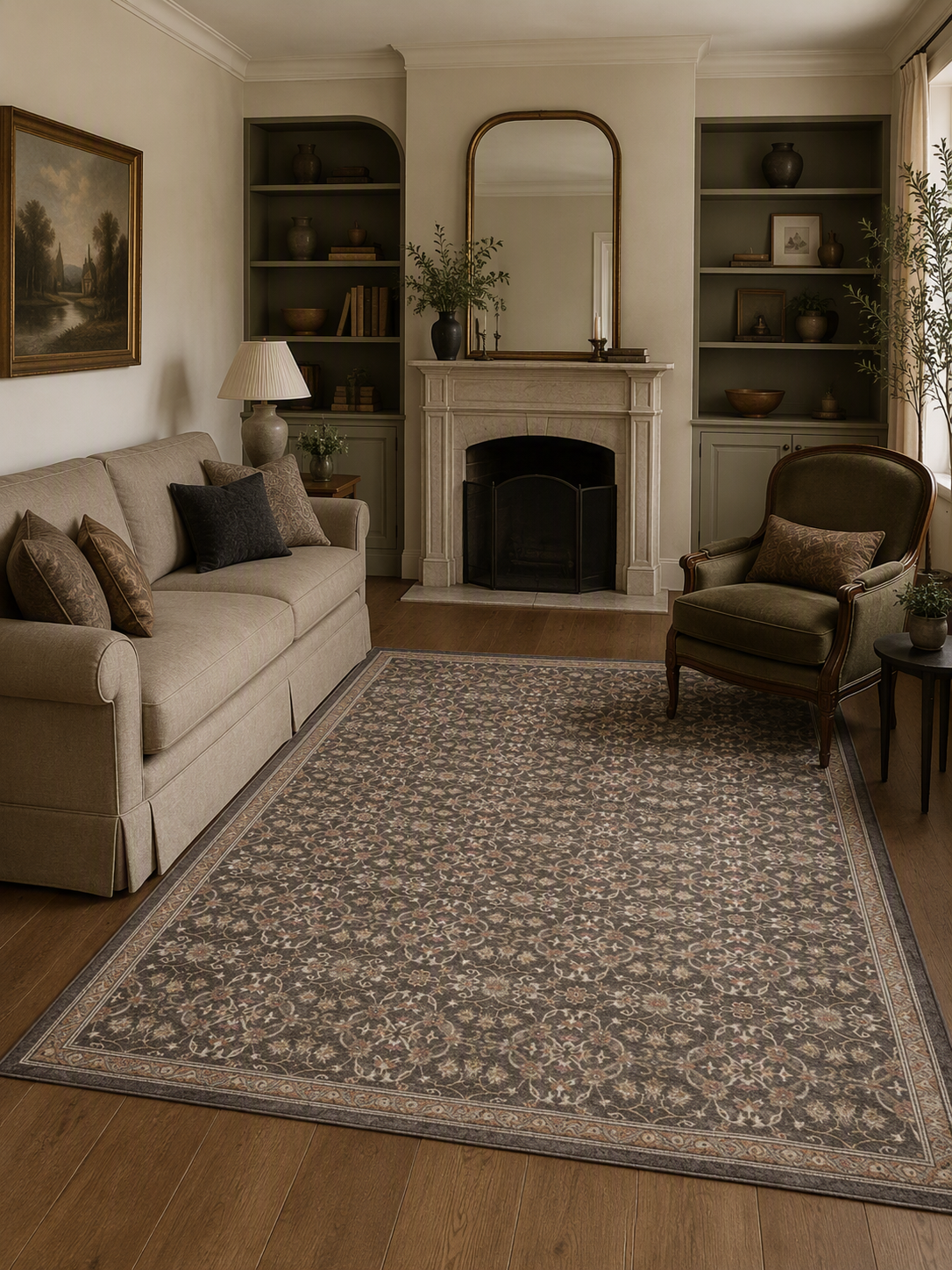 Vintage Persian Floral Washable Area Rug