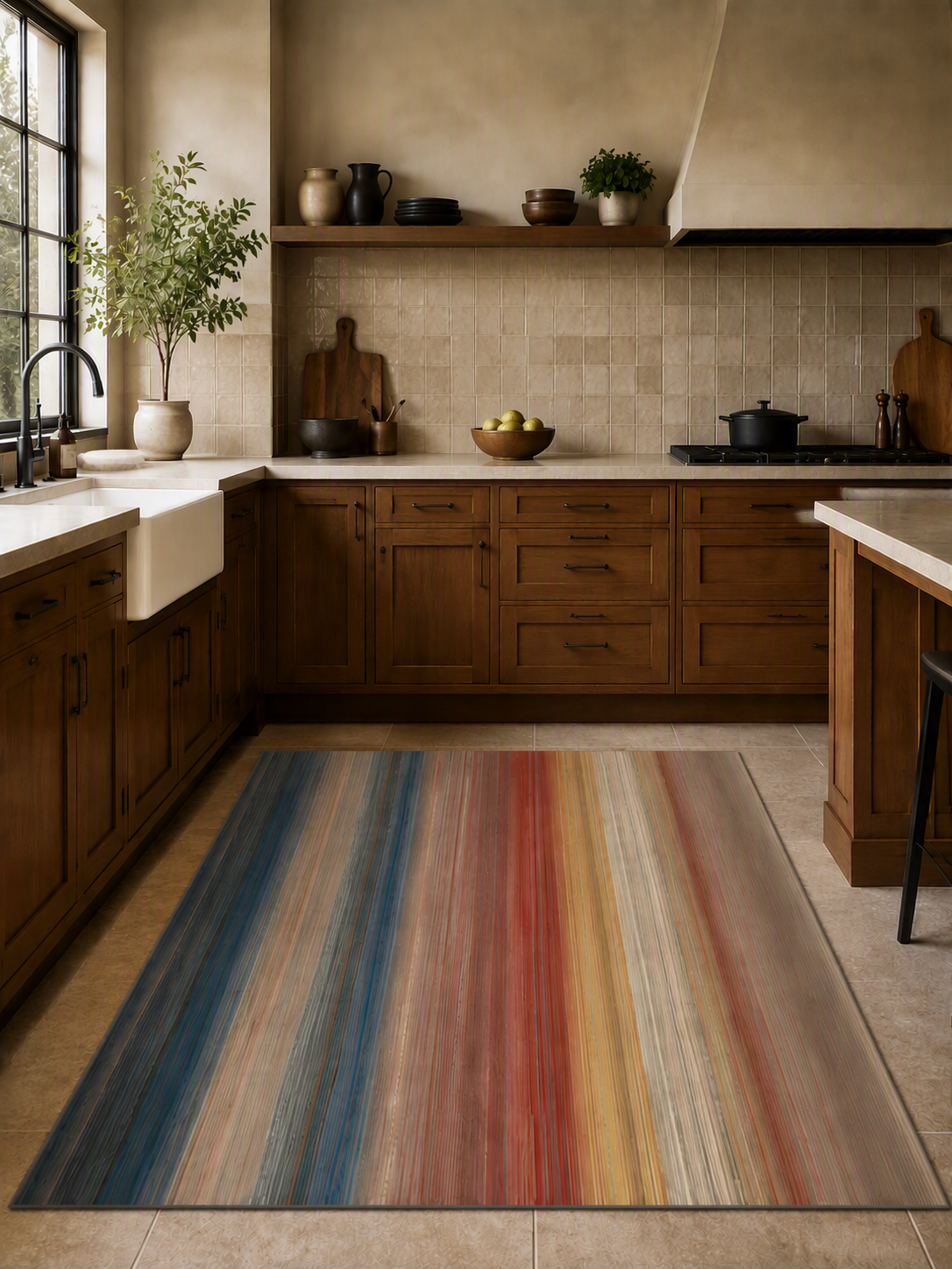 Gradient Striped Washable Non-Slip Area Rug