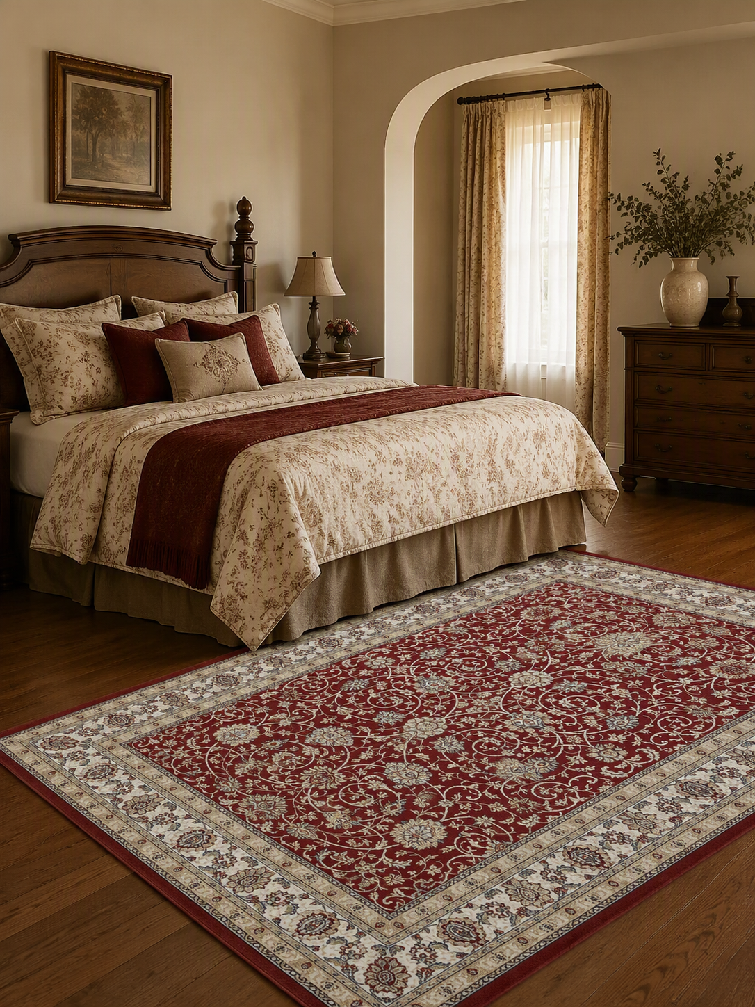 Classic Persian Floral Non‑Slip Area Rug