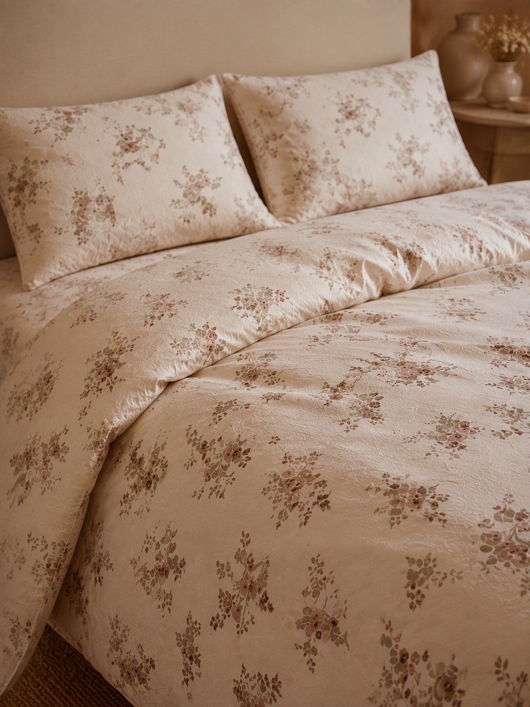 French Romance Floral Pure Cotton 5-Piece Bedding Set