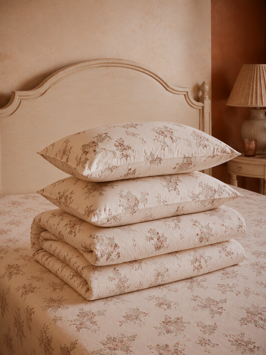 French Romance Floral Pure Cotton 5-Piece Bedding Set
