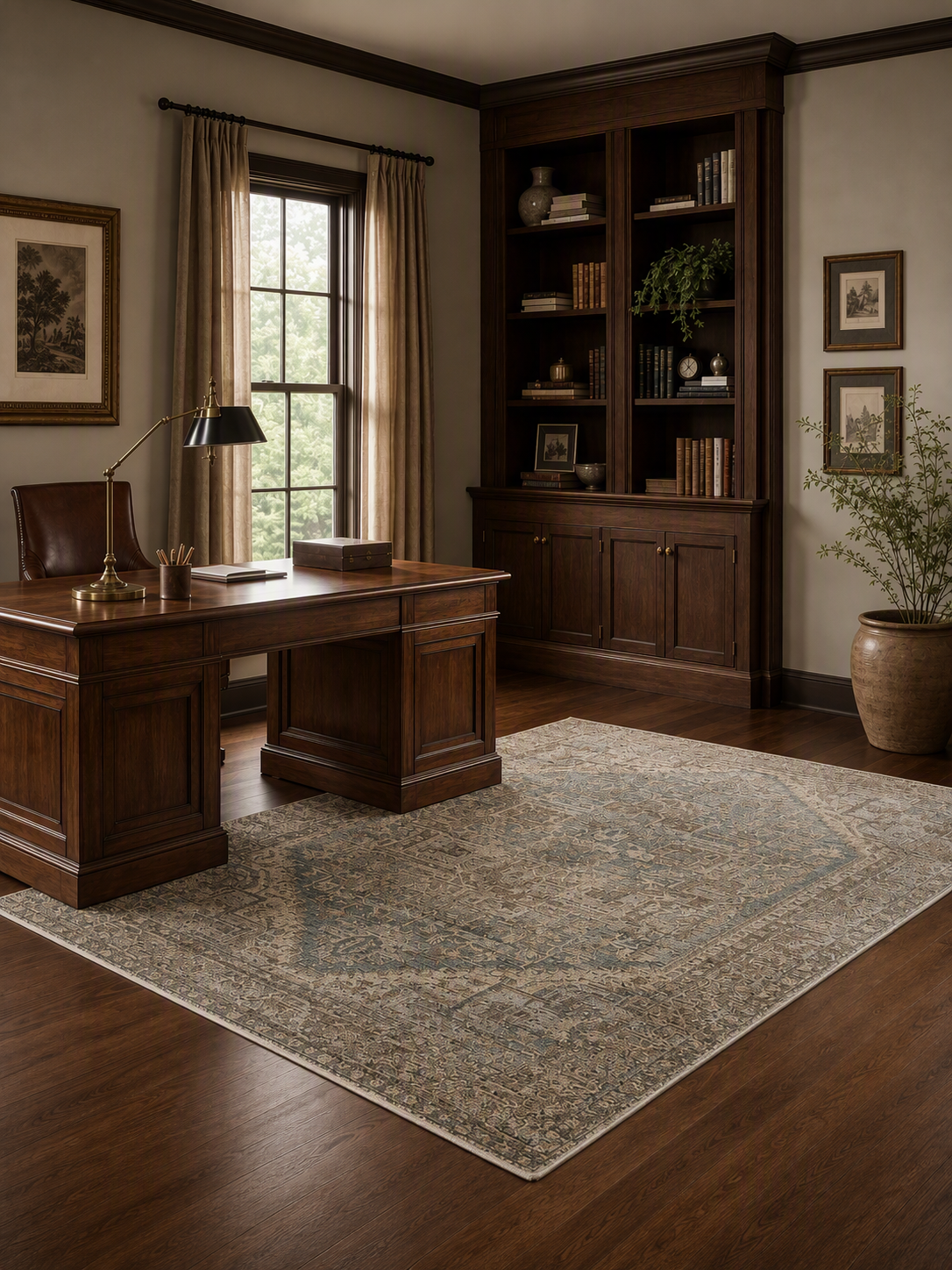 Antique‑Style Transitional Area Rug