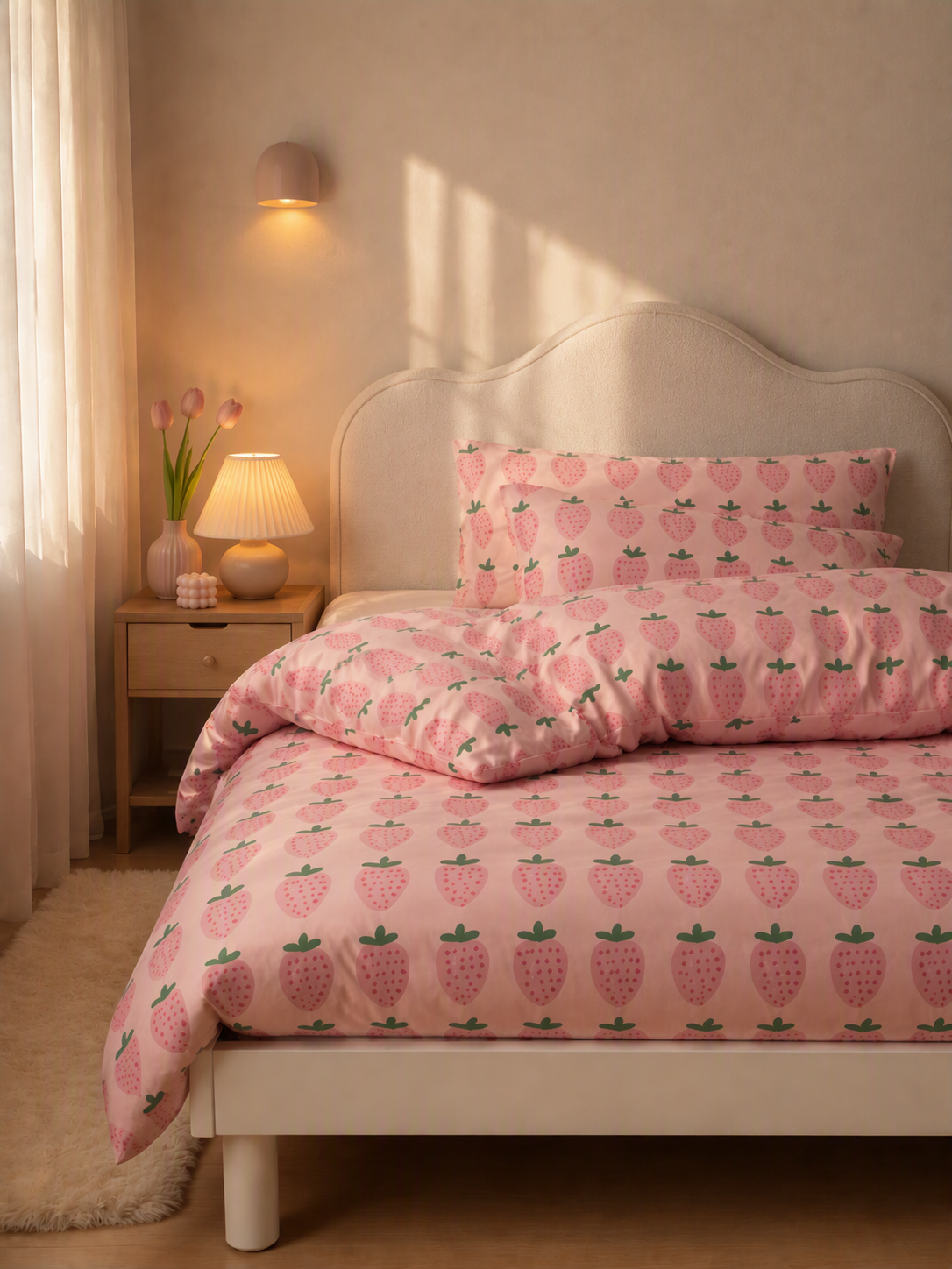 Pink Strawberry 3-Piece Comforter Set