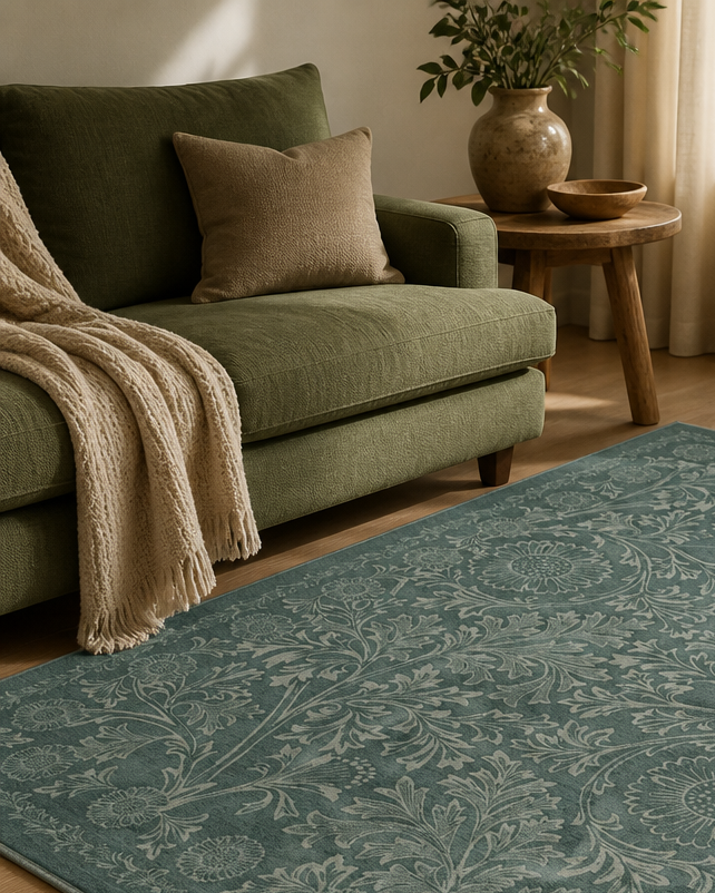 Botanical Floral Area Rug