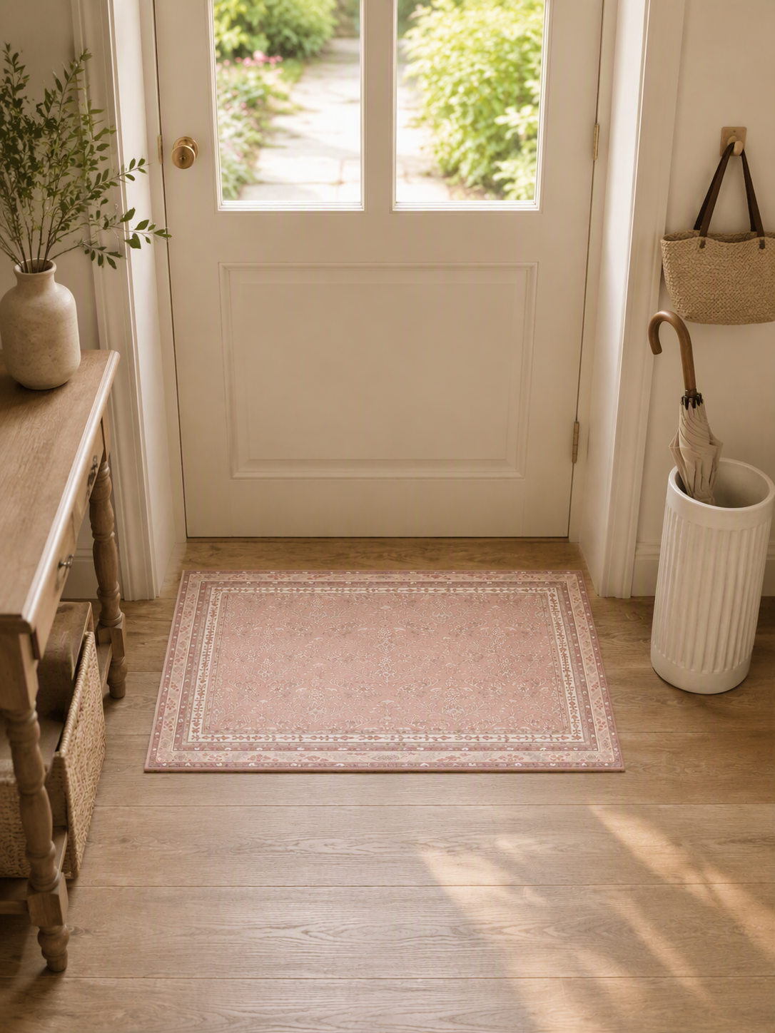 Persian Floral Bordered Area Rug
