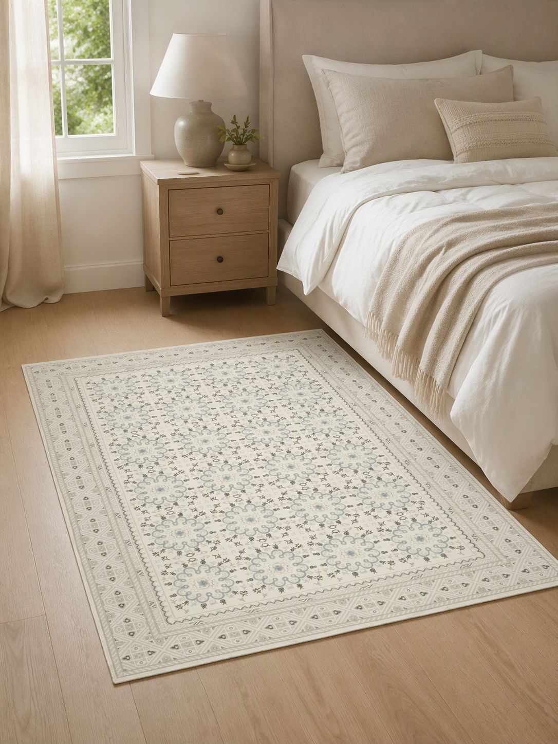 Multi‑Border Geometric Pattern Area Rug